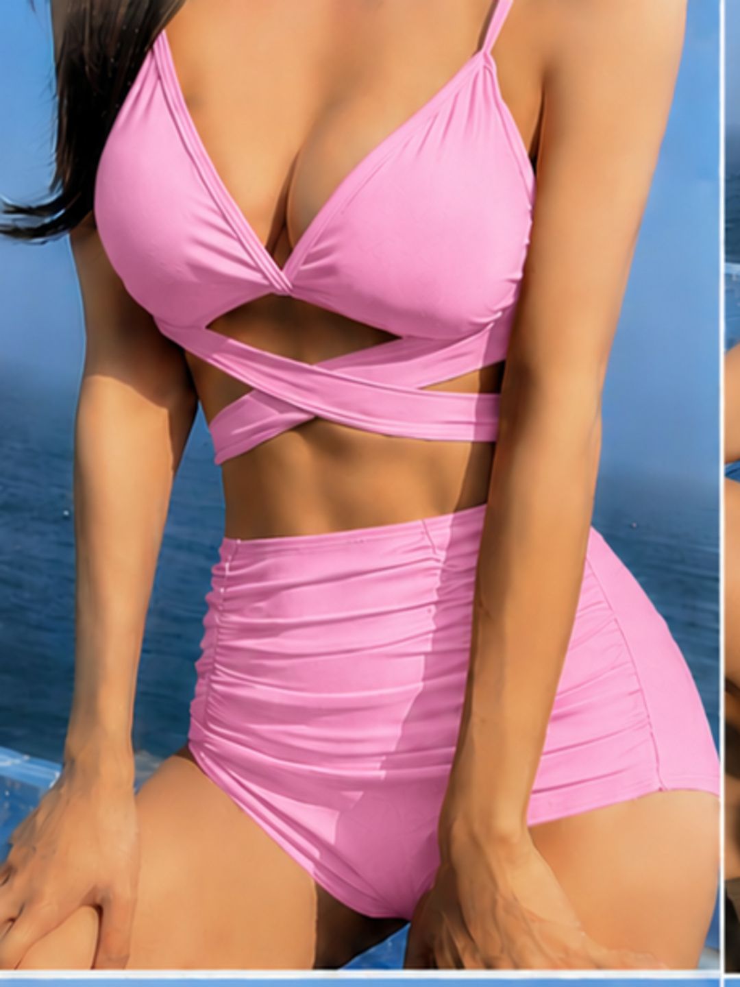 aakhir kab tk AKT Self Design Women Bikini Pink Swimsuit-picture-46