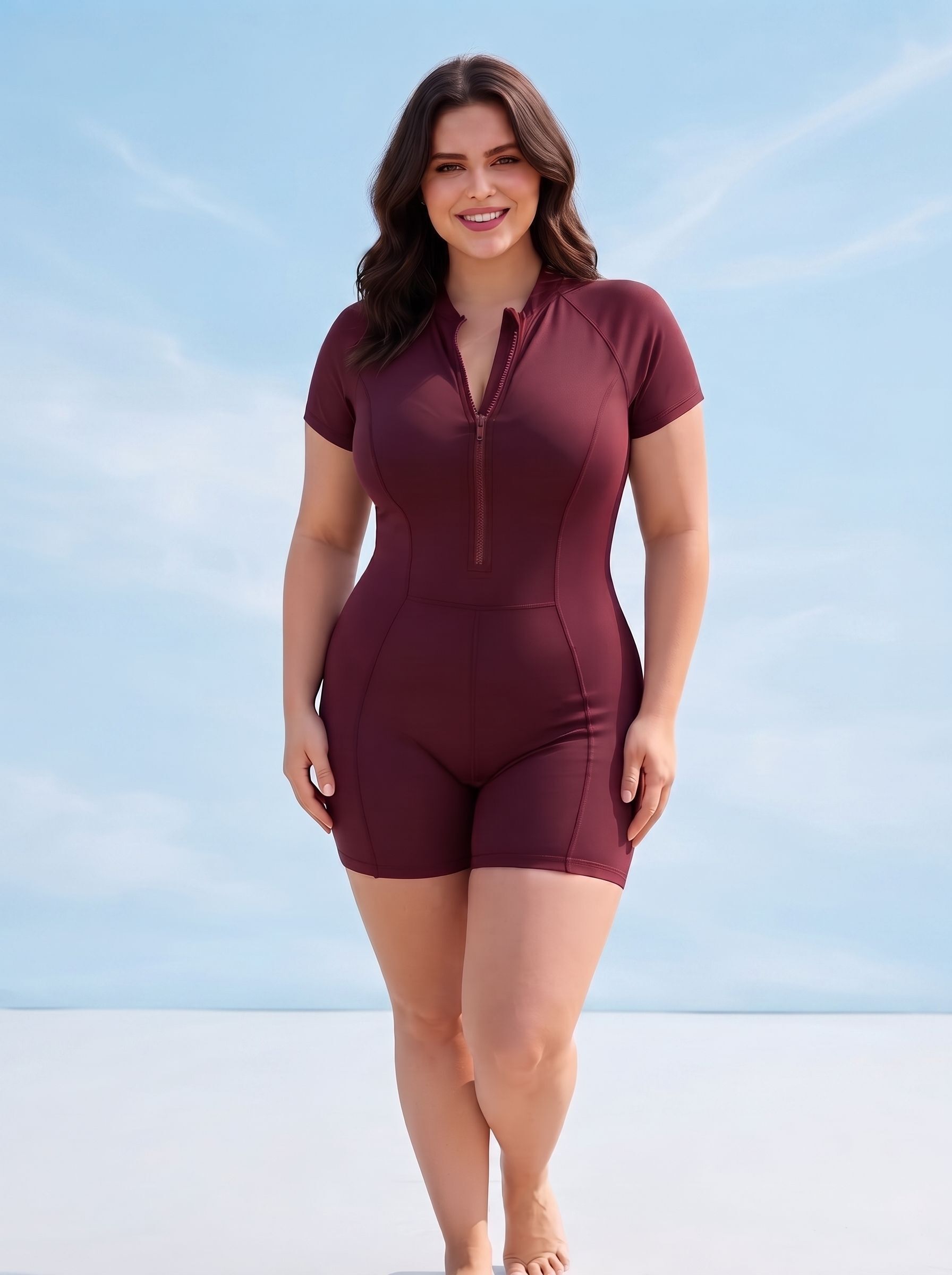 the klowt co Solid Women Maroon Swimsuit-picture-12