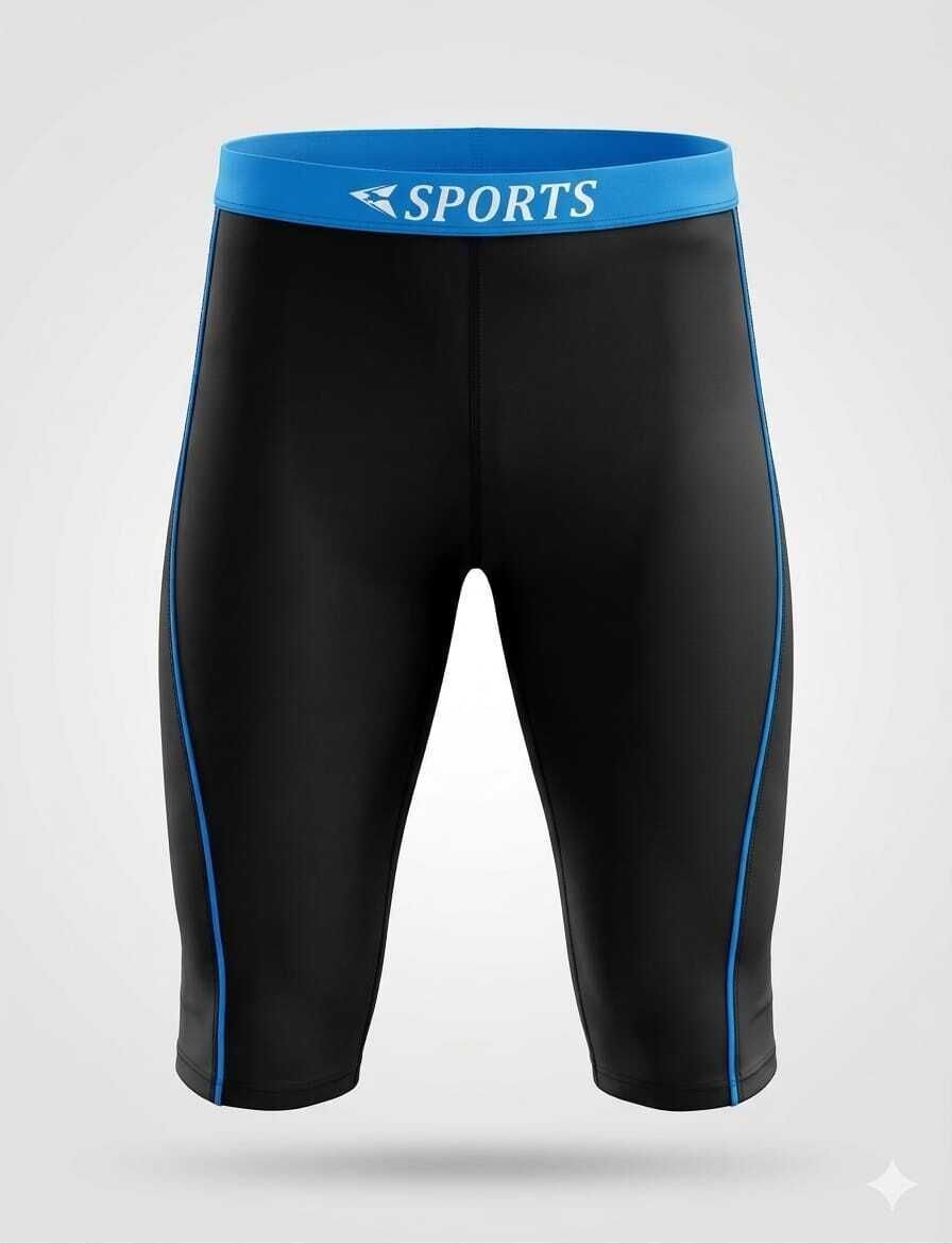 Men's Professional Compression Sport Shorts Solid Men Swim Bottom Blue, Black Swimsuit-image-22