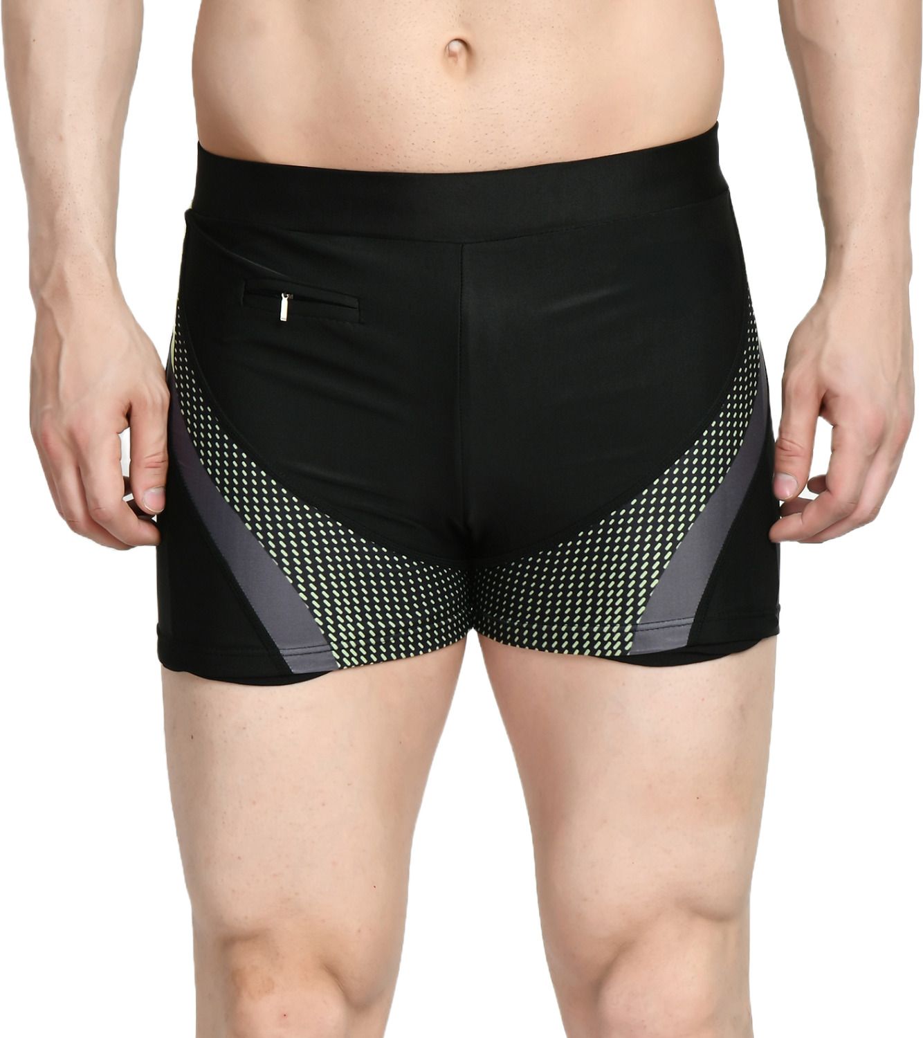 Black Printed Swimming Shorts Trunk Swimsuit Swimming Costume for Men Printed Men Trunk Black Swimsuit-image-3