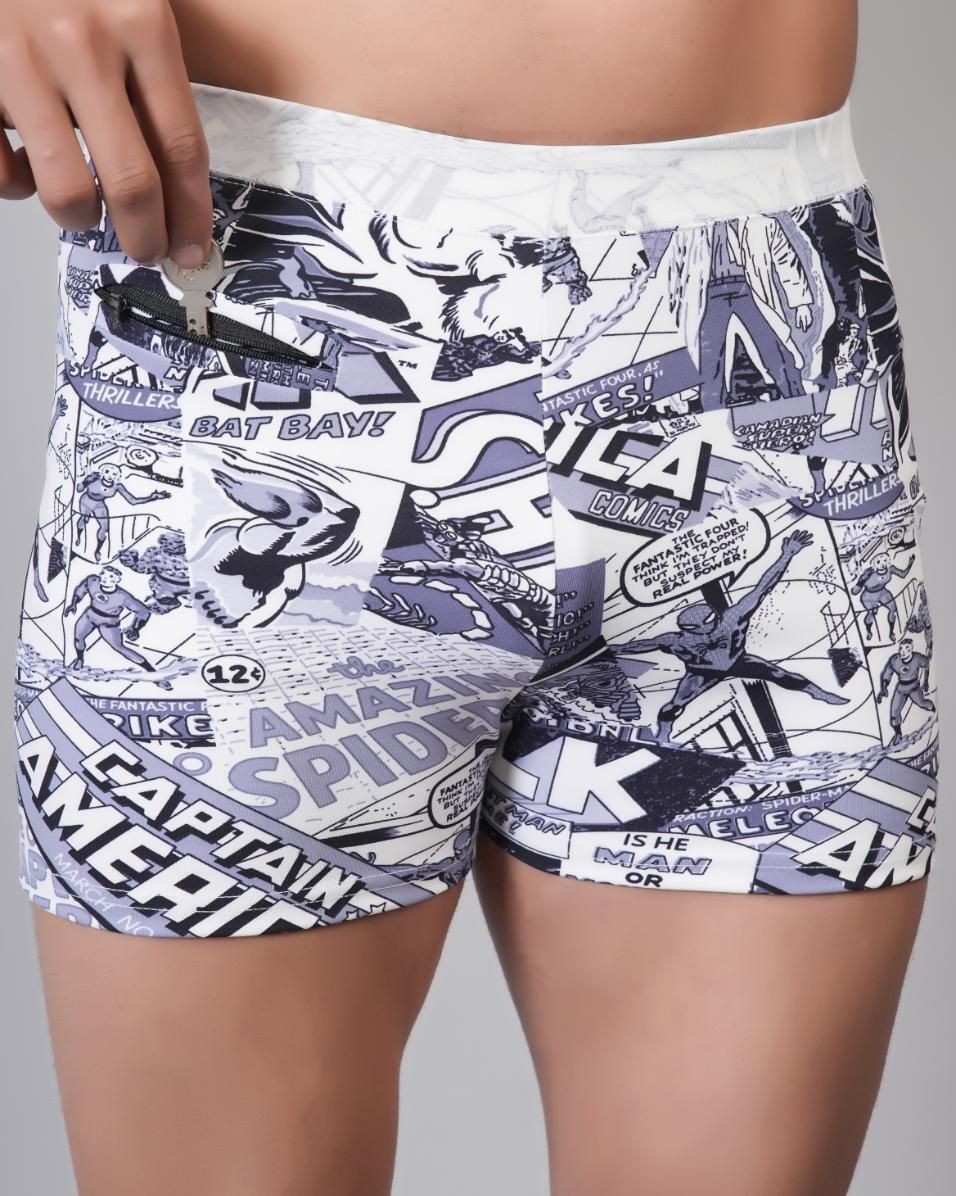 apraa & parma Swim shorts with zipper pockets Printed Men Swim Bottom Multicolor Swimsuit-picture-16
