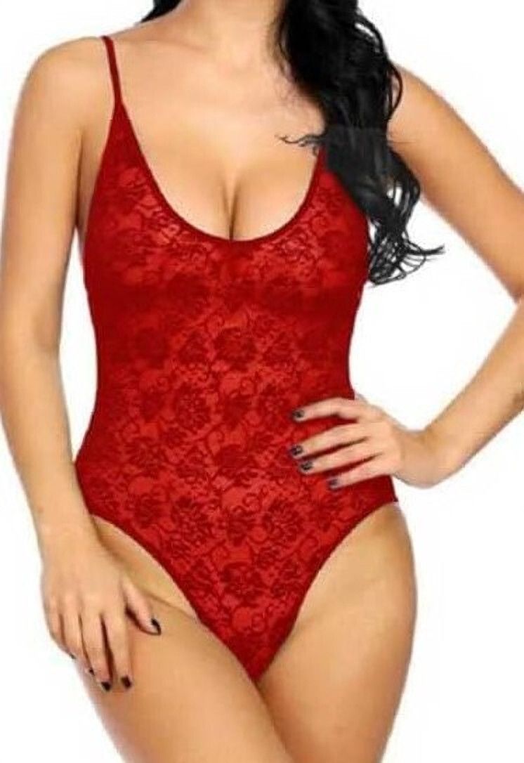 Solid Women Red Swimsuit-image-14