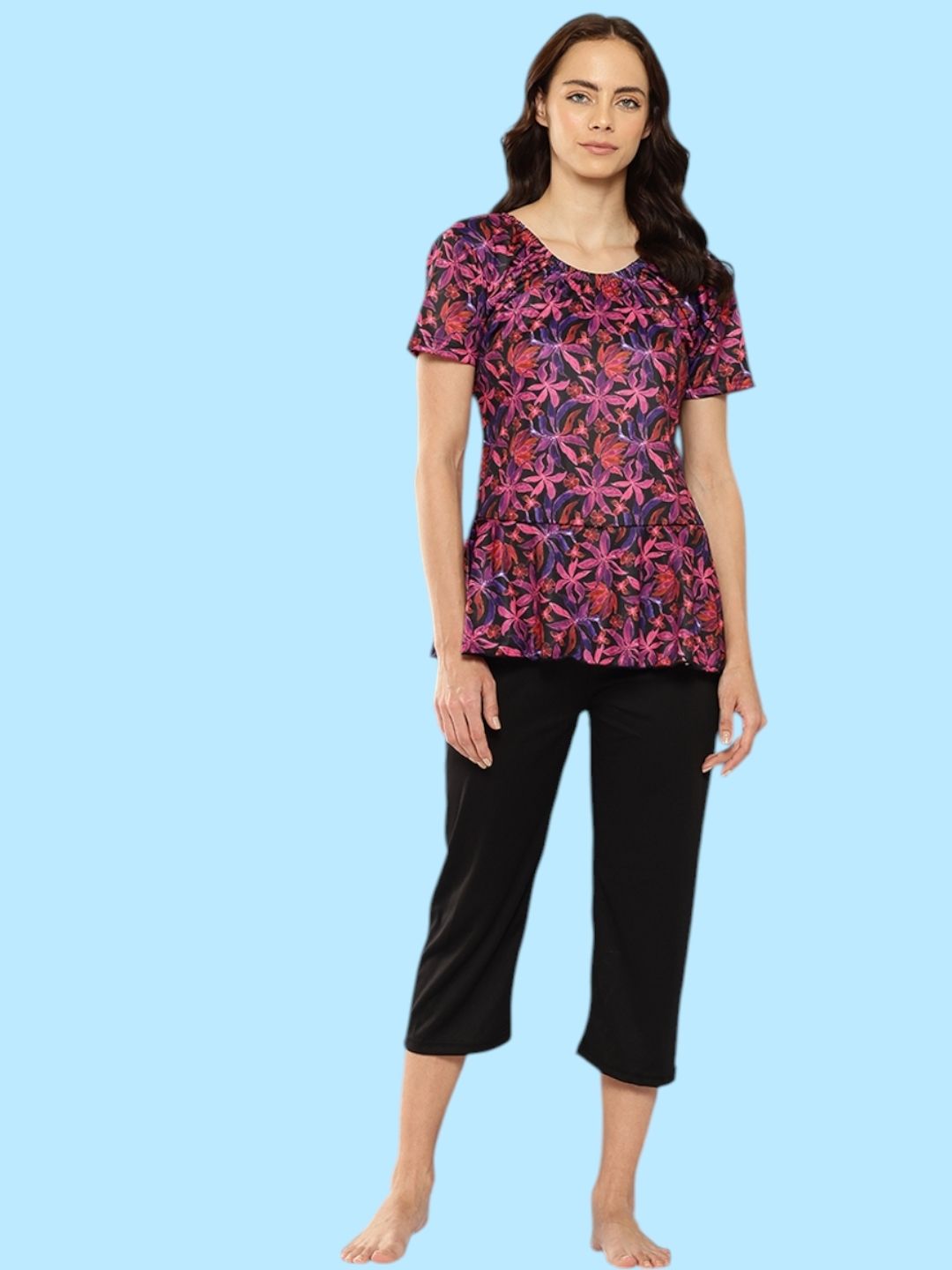 Self Design Women Swim-dress Pink Swimsuit