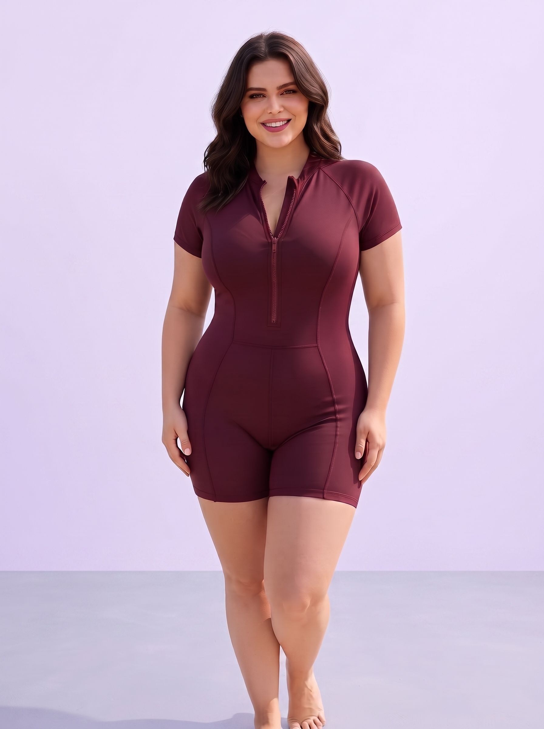 froxytrend Solid Women Maroon Swimsuit-picture-16
