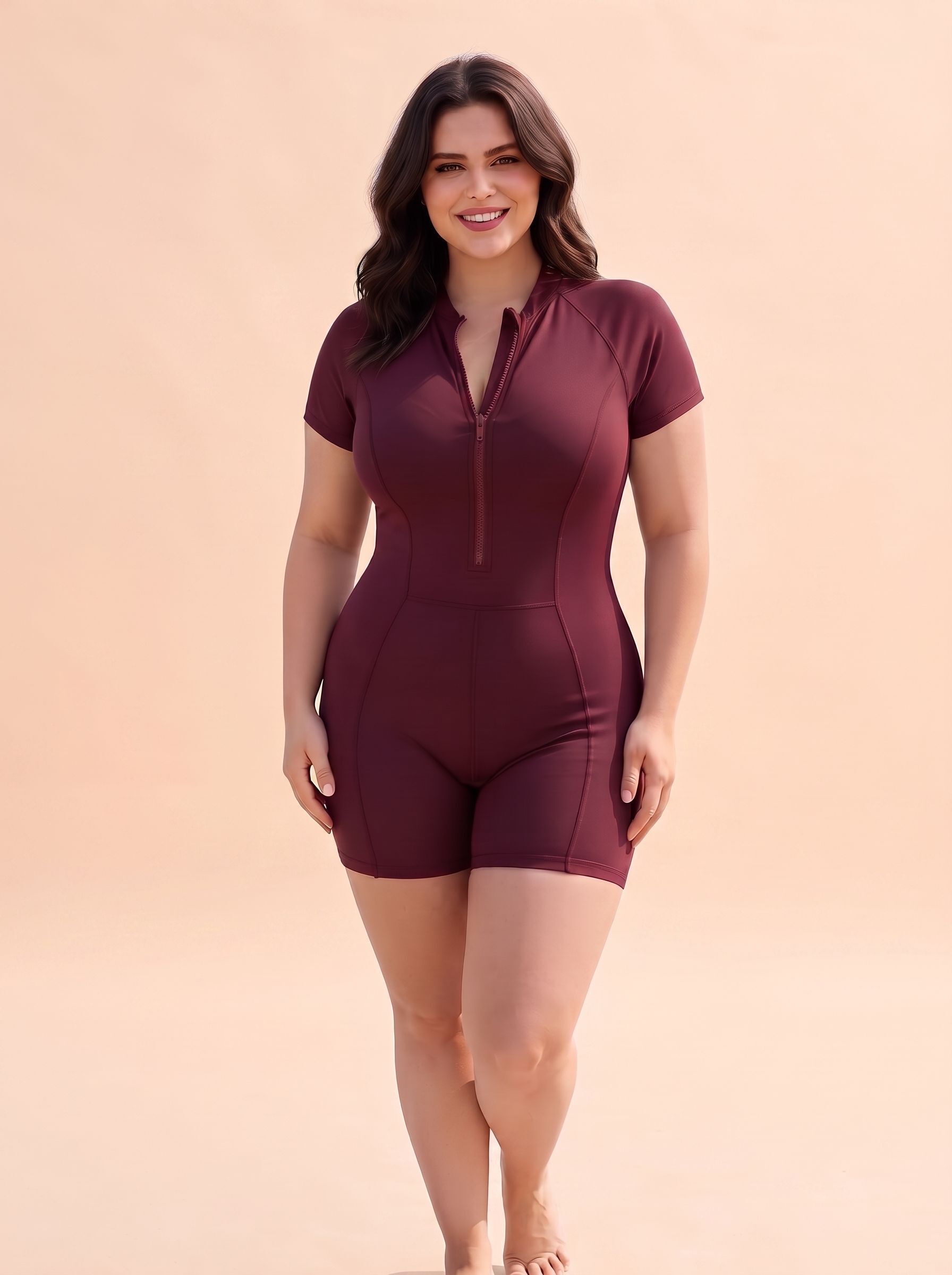 the klowt co Solid Women Swim-dress Maroon Swimsuit-picture-41