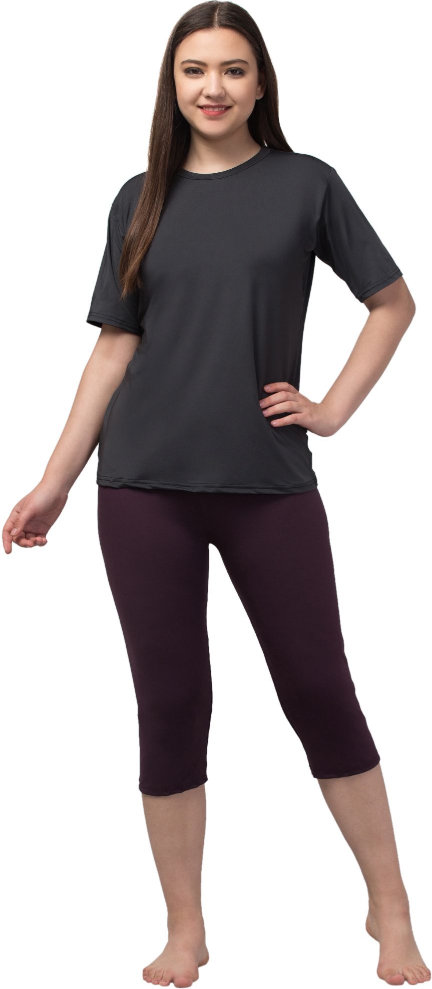 ULSP-SWI-051 Solid Women Swim-dress Grey Swimsuit