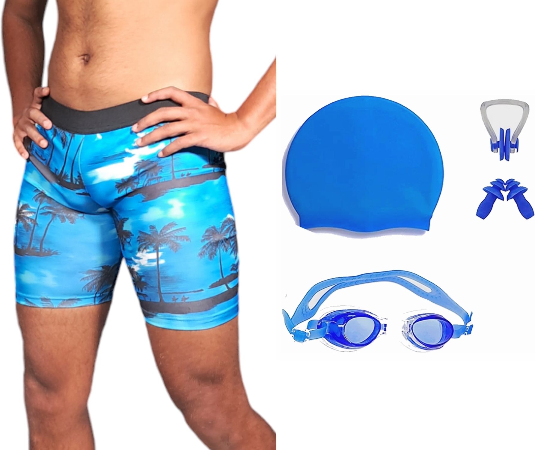 Fashion Printed Men Swim-dress Multicolor Swimsuit-image-41