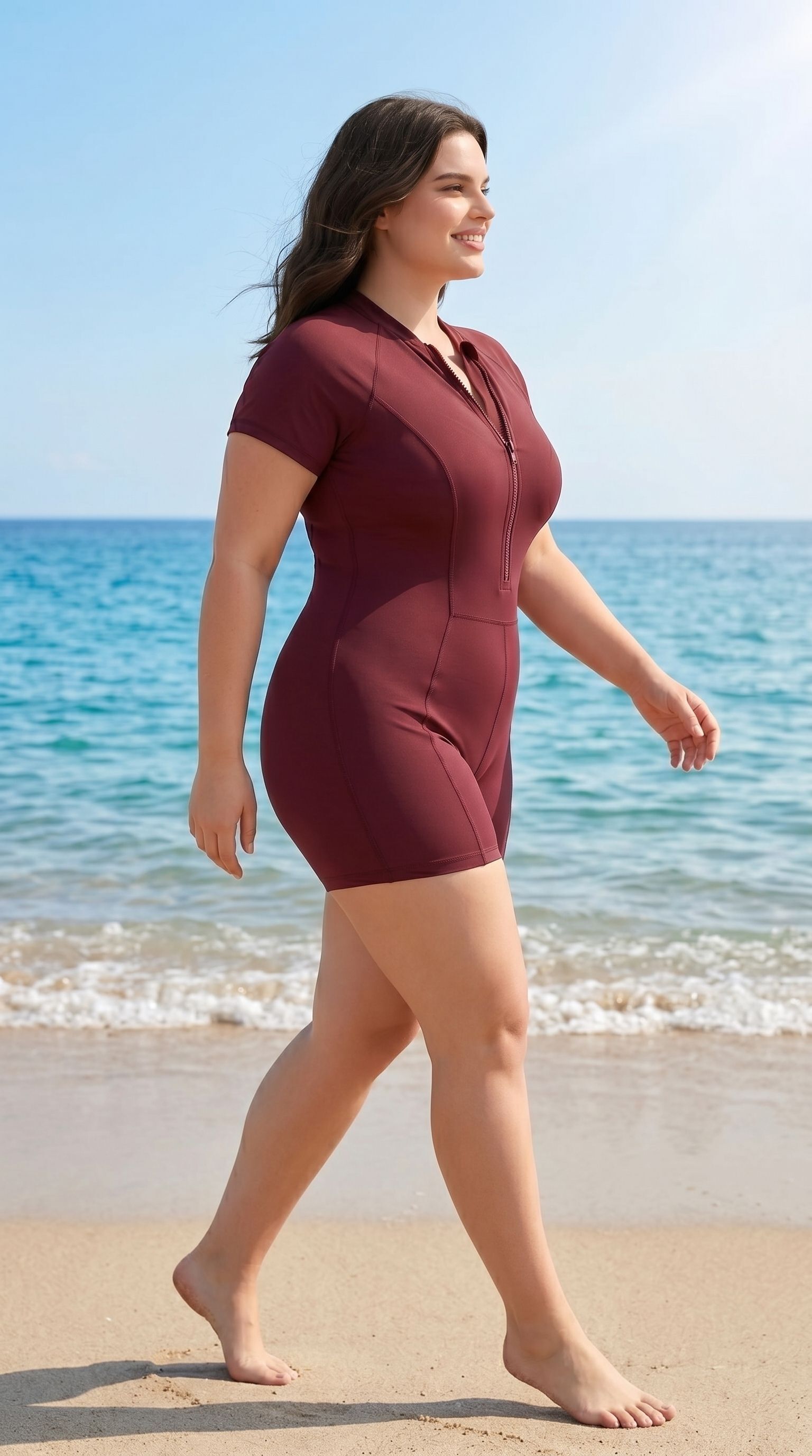 the klowt co Solid Women Maroon Swimsuit-picture-48