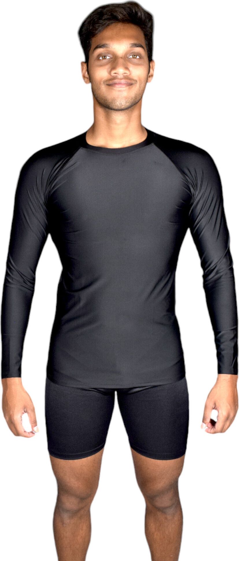 Fashion Solid Men Swim-dress Black Swimsuit-image-49