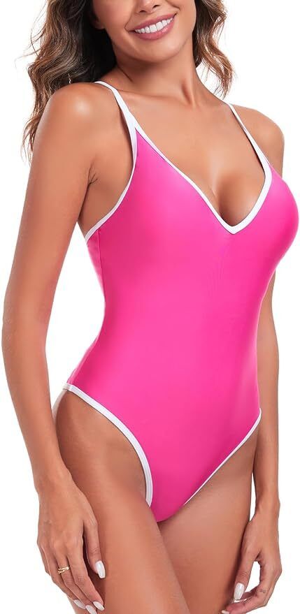 daddy come WOMEN SWIMMING SUIT SOLD Solid Women Swim-dress Pink Swimsuit-picture-11