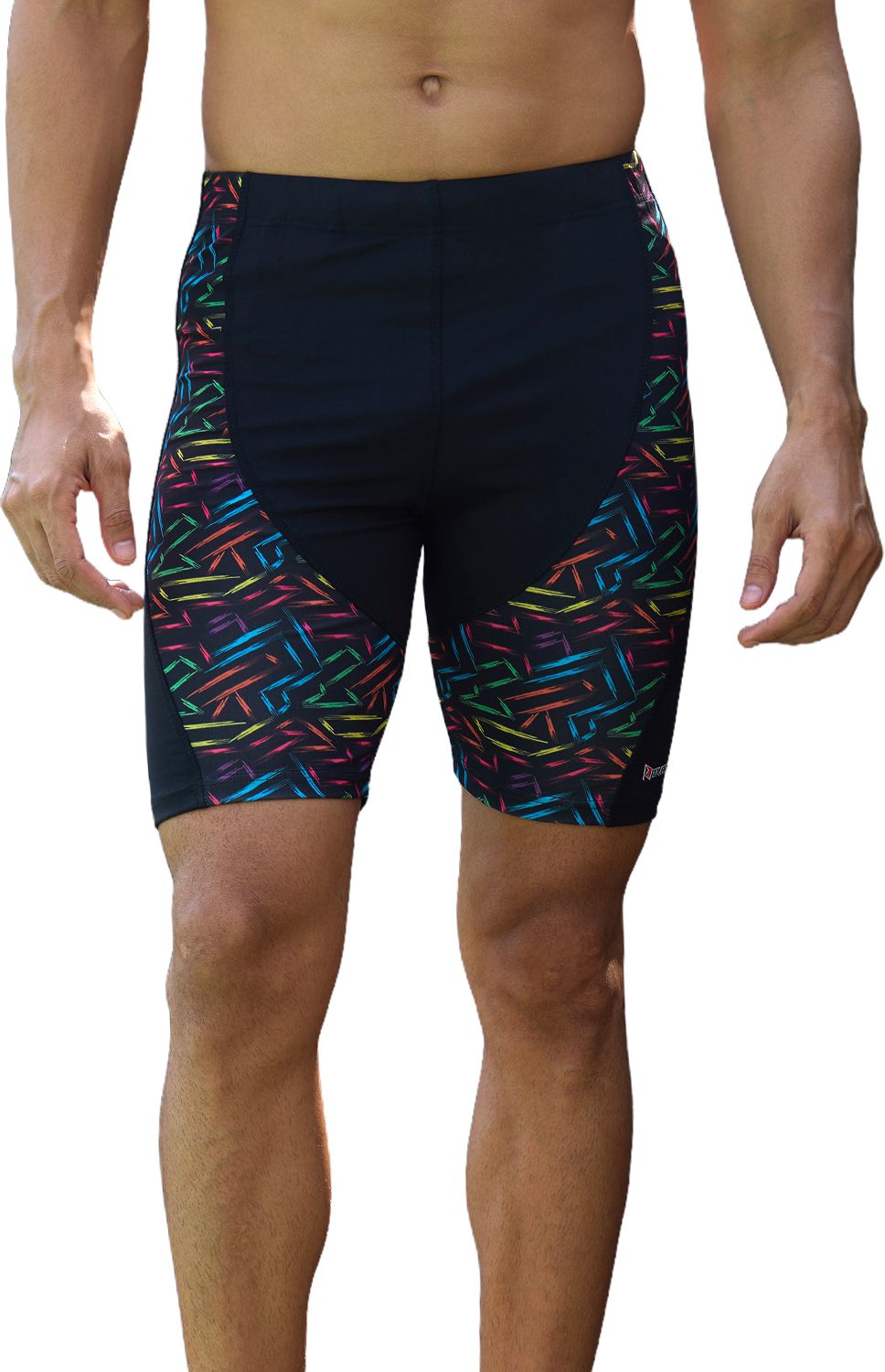 ML509 Geometric Print Men Trunk Black, Green Swimsuit-image-5