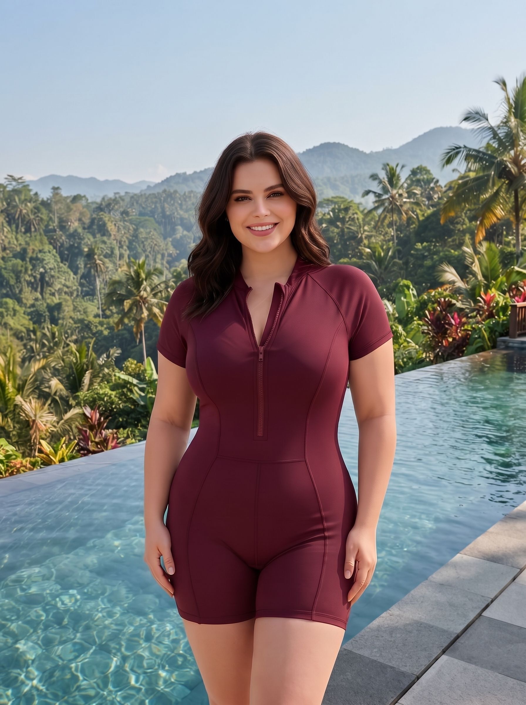 the klowt co Solid Women Maroon Swimsuit-picture-46