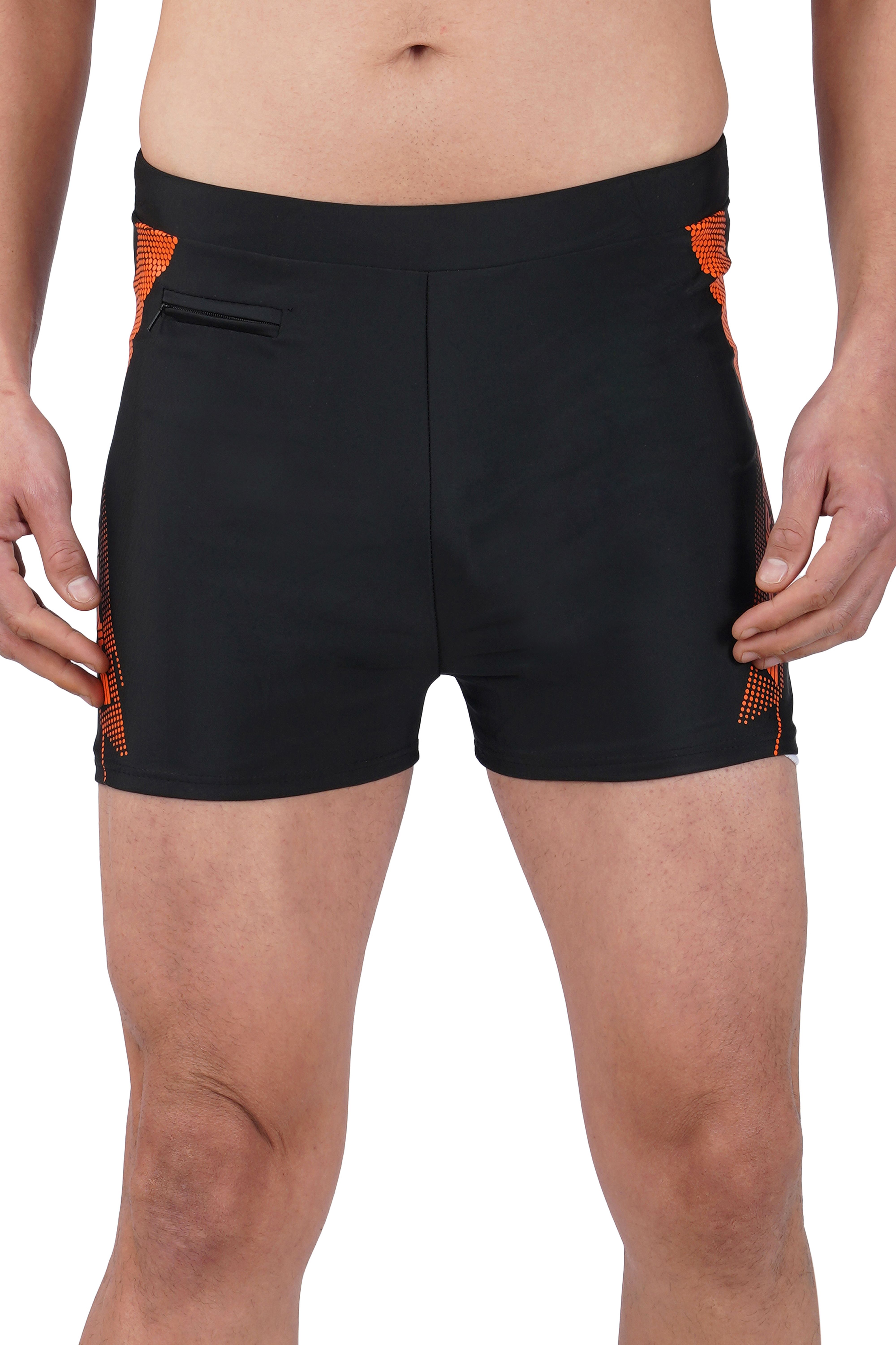 lebami Swimwear Swimming Short Trunk for Men & Women Printed Men Trunk Black Swimsuit-picture-20