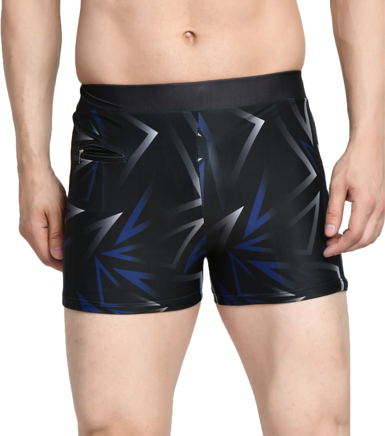 Black Printed Swimsuit Shorts Trunk Swimming Costume For Men Printed Men Trunk Multicolor Swimsuit-image-35