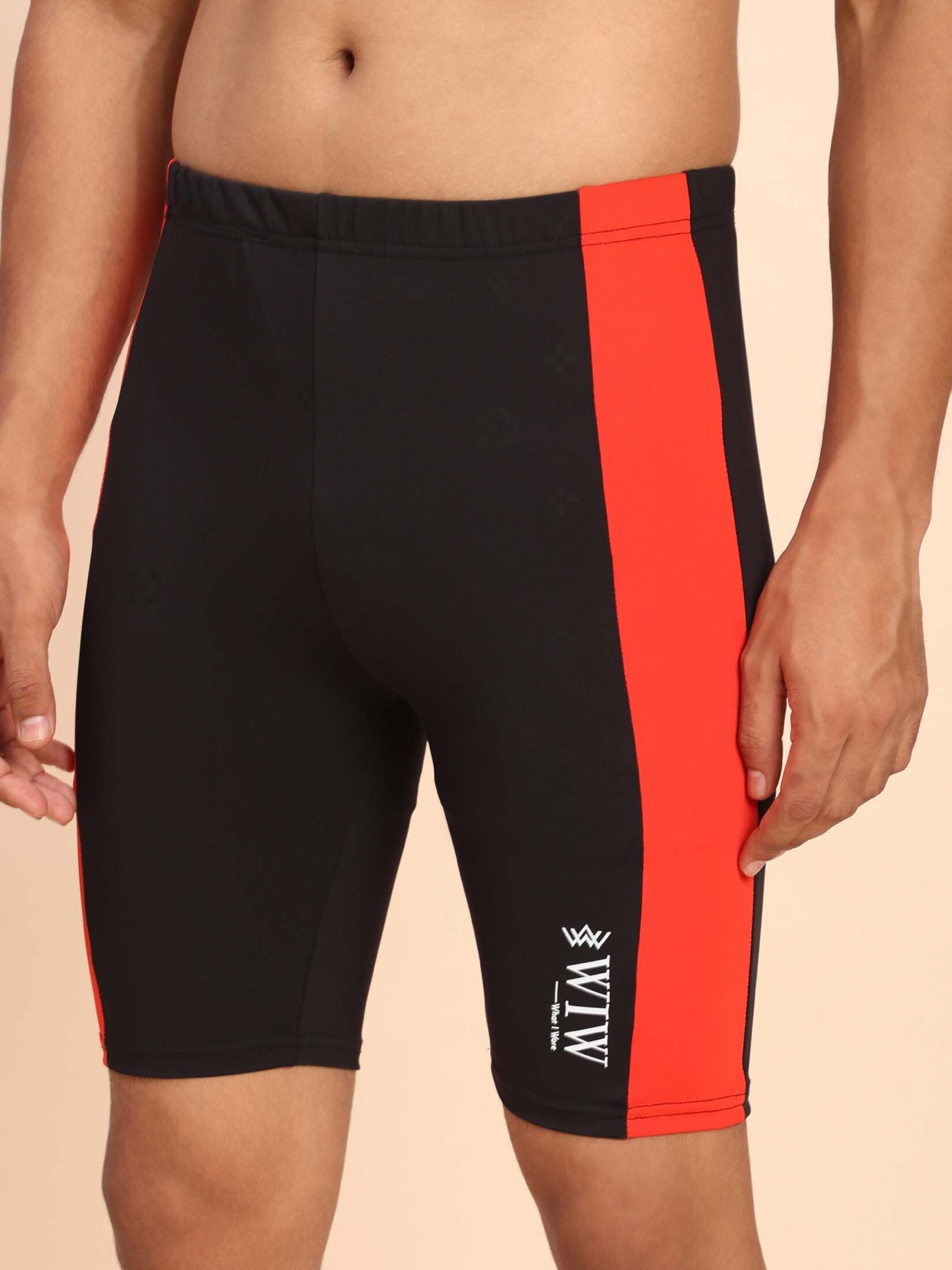 Quick Dry printed swimwear jammer for men,Swim Shorts for Training, Racing Printed Men Swim Bottom Red Swimsuit