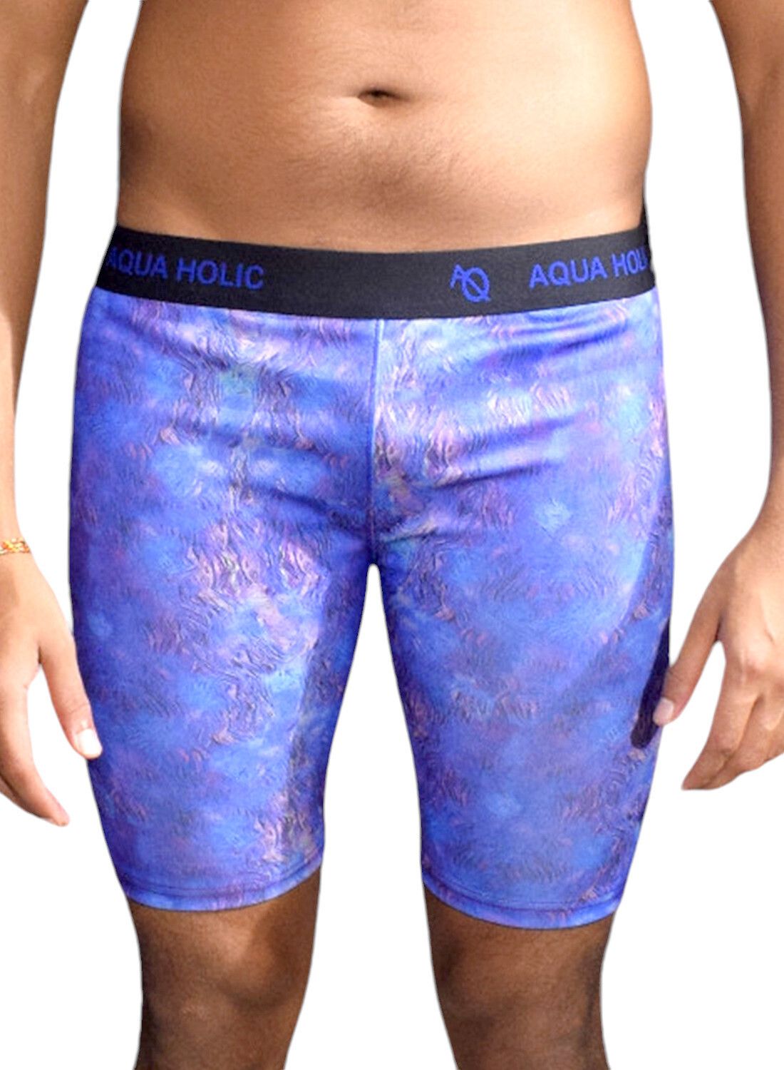 Fashion Printed Men Swim Bottom Blue Swimsuit-image-44