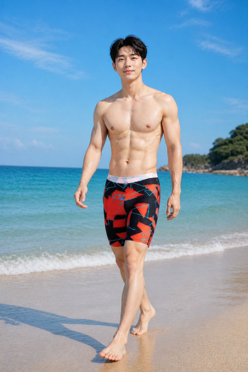 poojaenterprise Printed Men Swim Bottom Multicolor Swimsuit-picture-23
