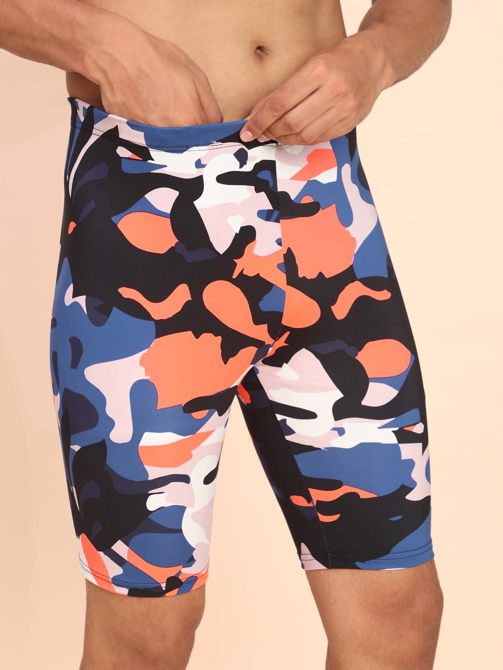 Quick Dry printed swimwear jammer for men,Swim Shorts for Training, Racing Printed Men Swim Bottom Green Swimsuit-image-25