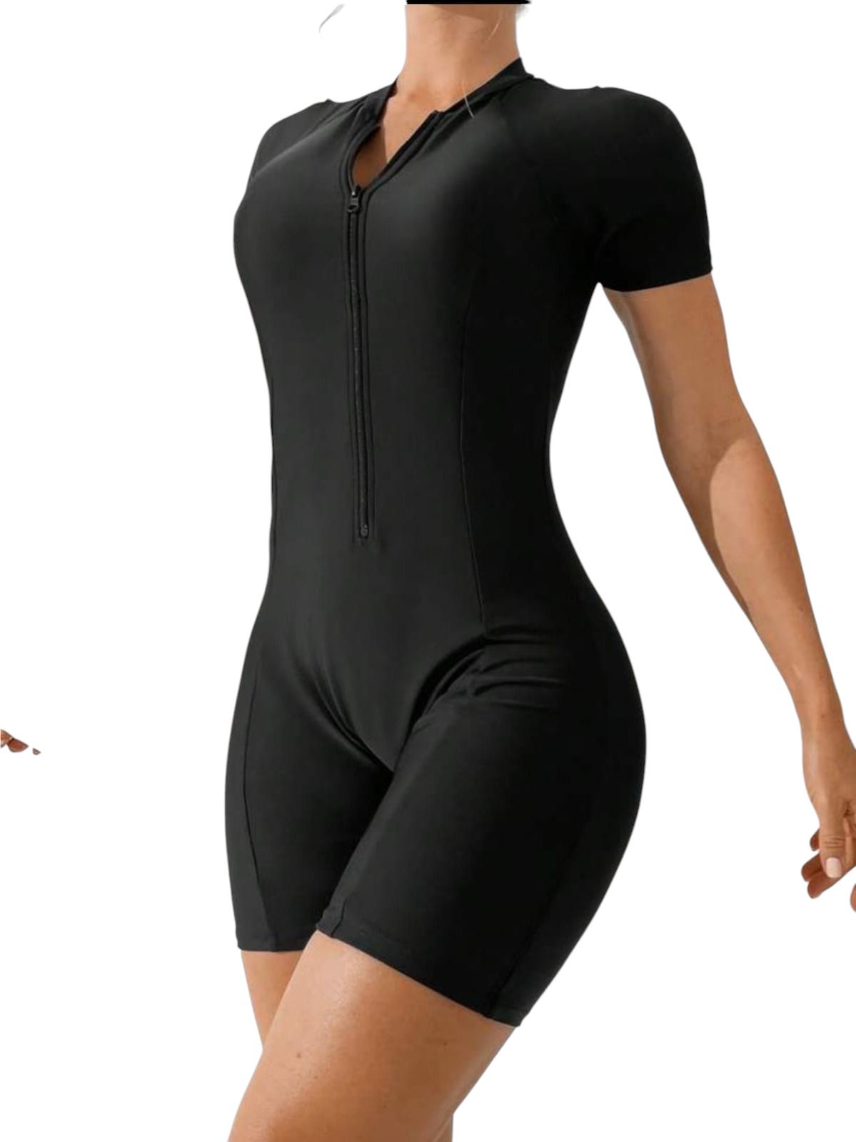 Solid Women Swim-dress Black Swimsuit-image-34