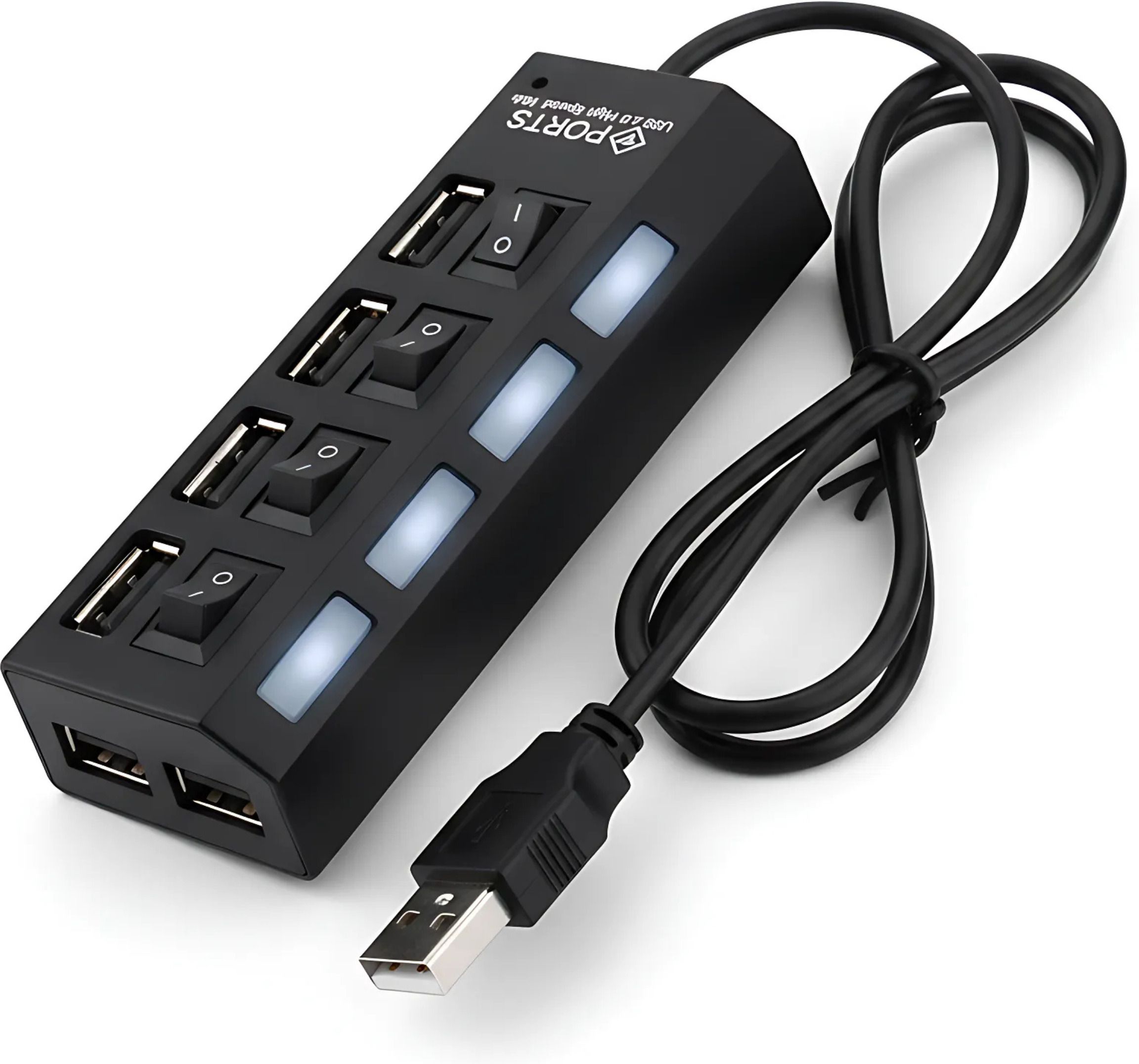 DRUMSTONE 4-Port USB 2.0 Hub with On/Off Switches Camera Sync Terminal Adapter-picture-11