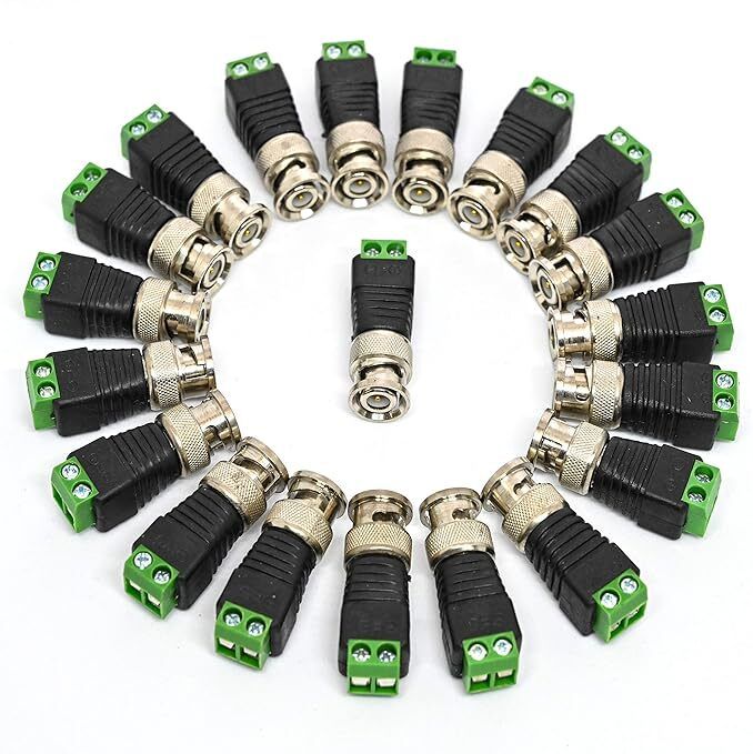 RyzCare BNC Male Screw Type For Camera DVR VCR ( 20 PACK ) Camera Sync Terminal Adapter