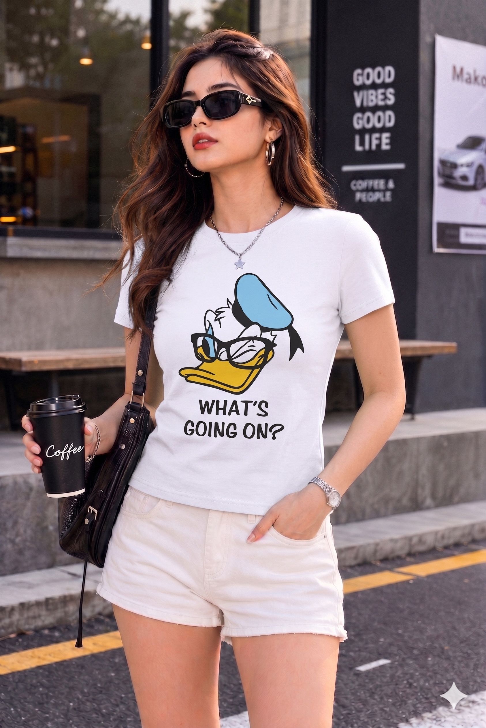 fabflee Women Solid Round Neck Cotton Blend White T-Shirt-picture-28