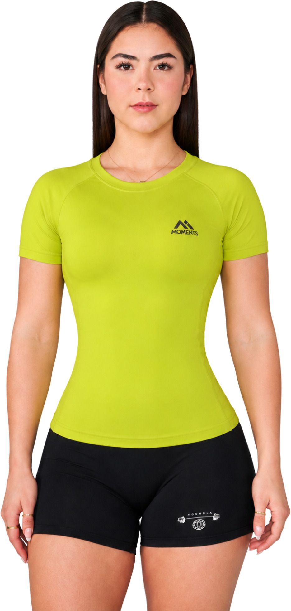 moments Women Solid Round Neck Cotton Blend Light Green T-Shirt-picture-11