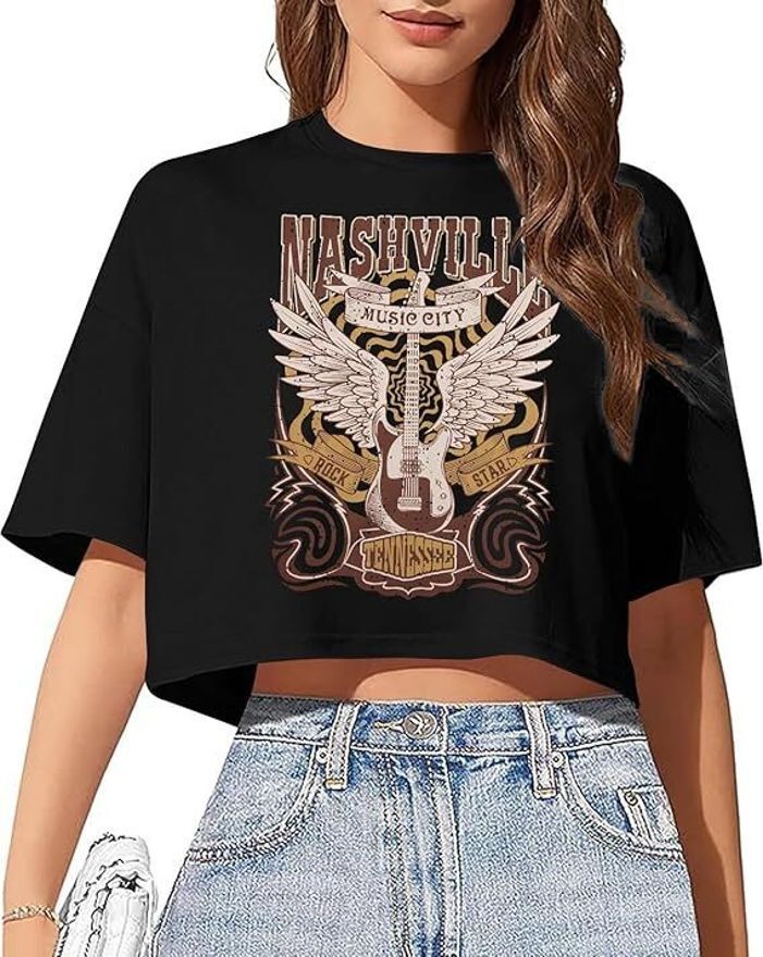 Women Graphic Print Round Neck Cotton Blend Black T-Shirt-image-41