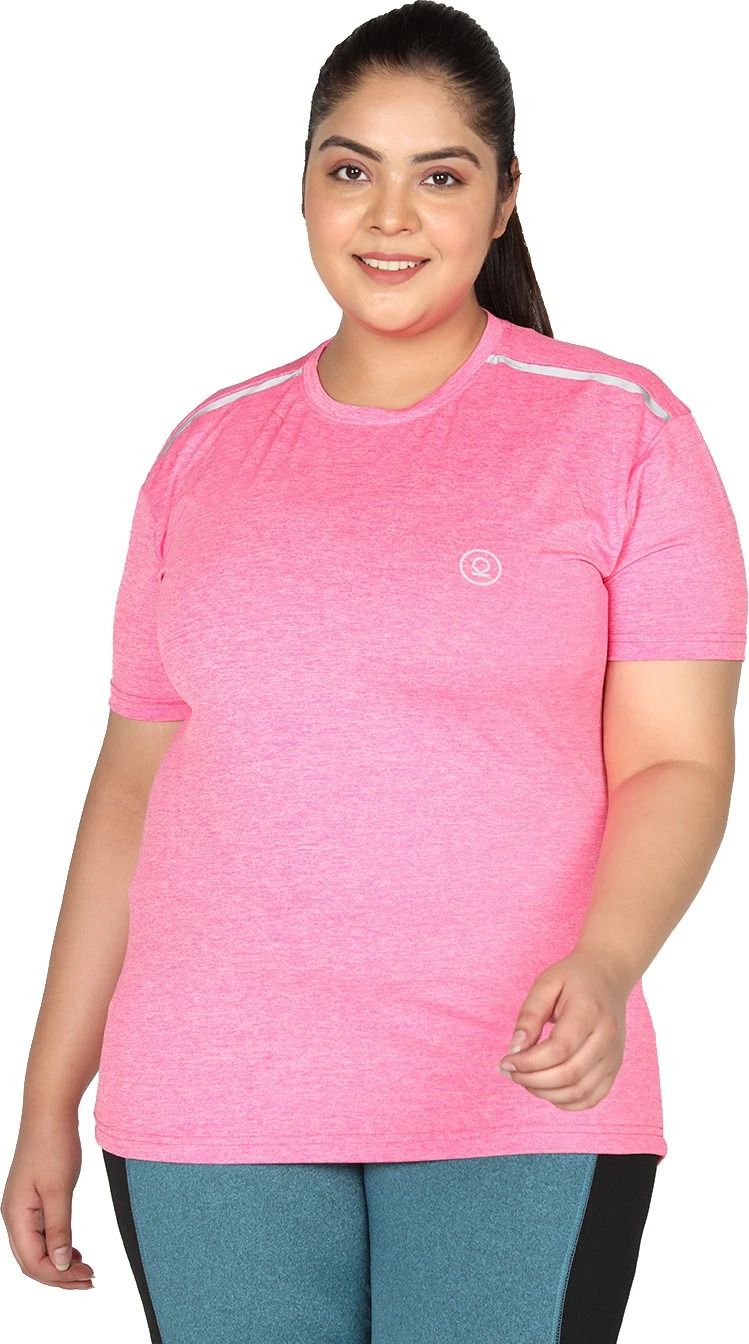 chkokko Women Colorblock Round Neck Polyester Pink T-Shirt-picture-16