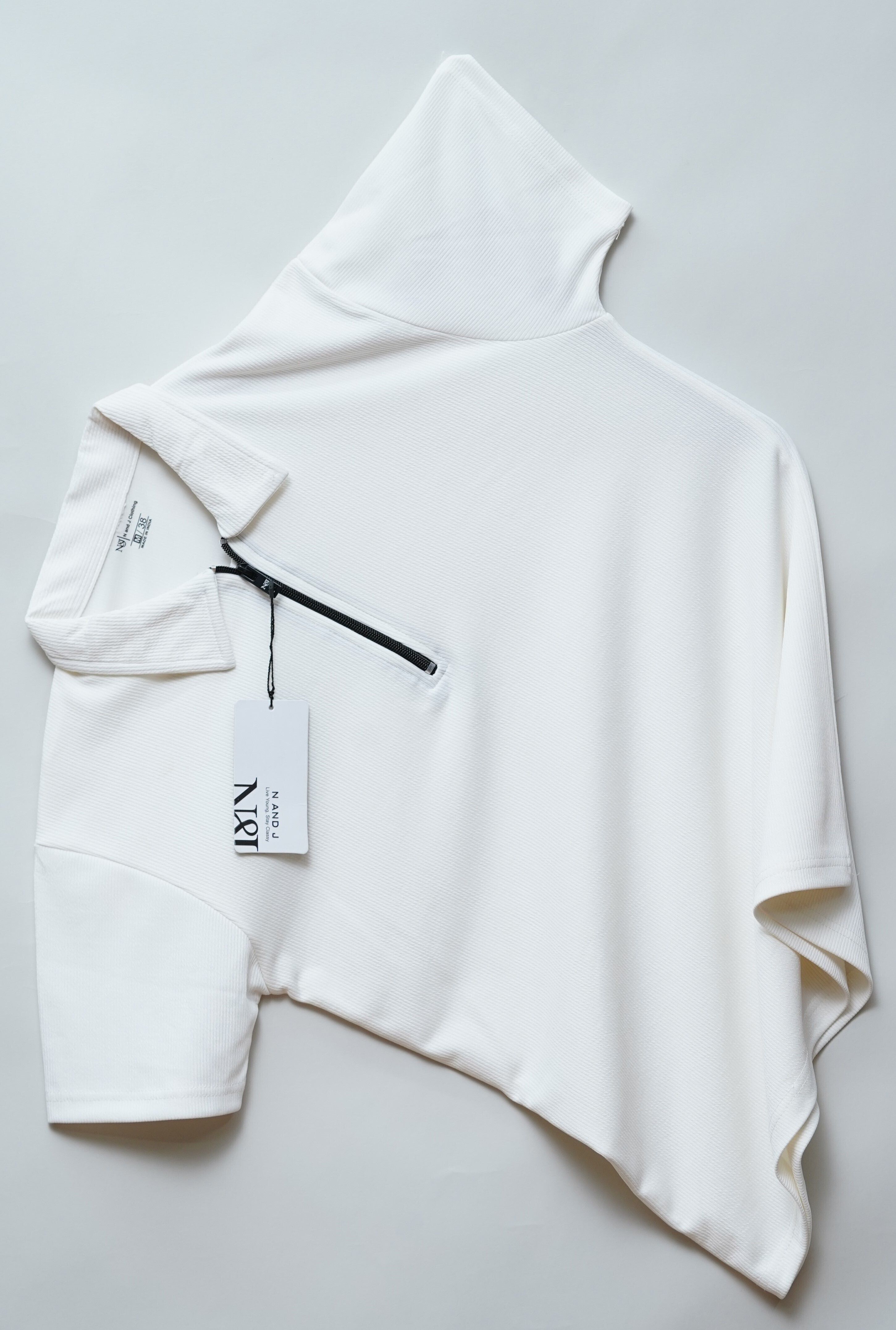 n and j Men Solid Polo Neck Polyester White T-Shirt-picture-13