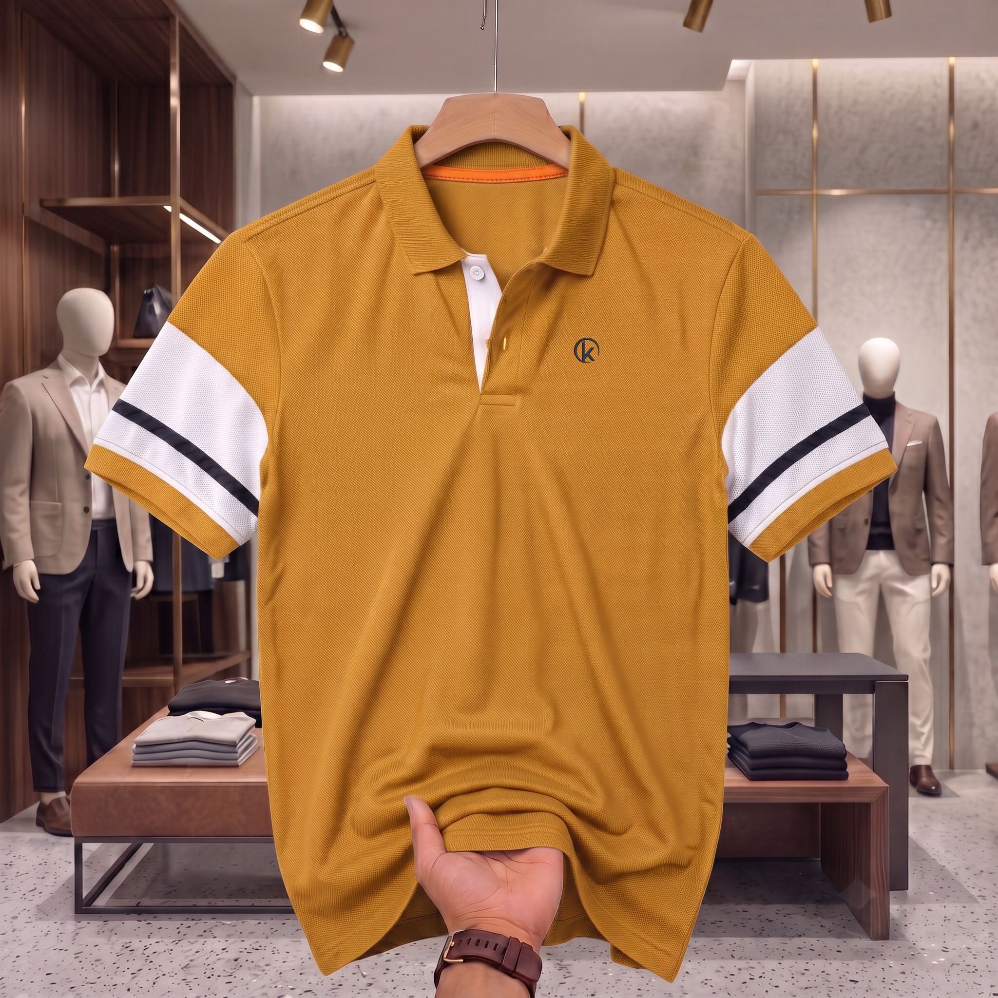 rezaa homezz Men Typography Polo Neck Pure Cotton Yellow T-Shirt-picture-46
