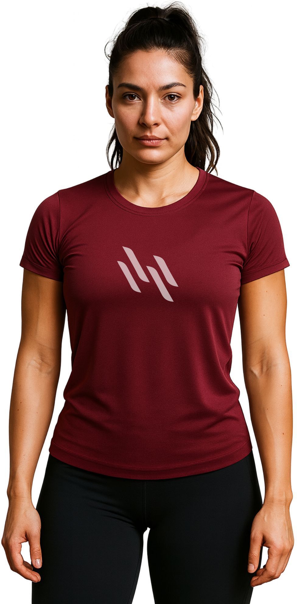 3colors Women Solid Scoop Neck Polyester Maroon T-Shirt-picture-13