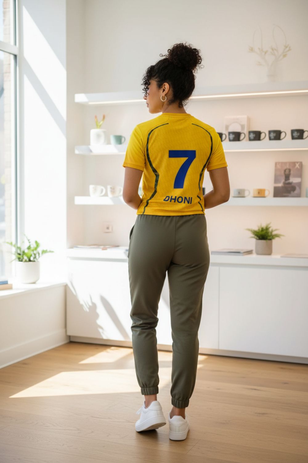 shanvi Women Graphic Print Round Neck Polycotton Yellow T-Shirt-picture-36