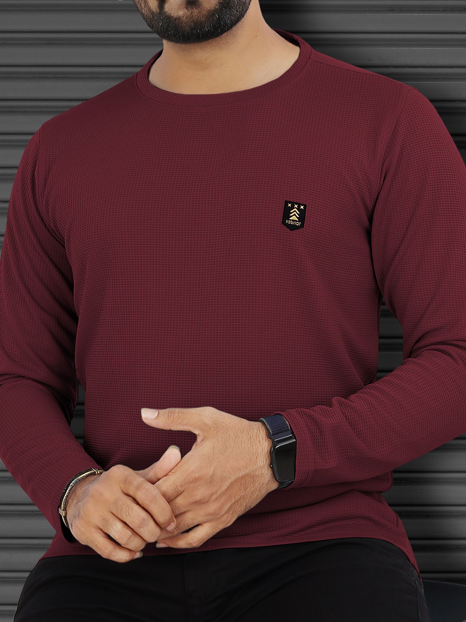 vebnor Men Solid Round Neck Polyester Maroon T-Shirt-picture-27