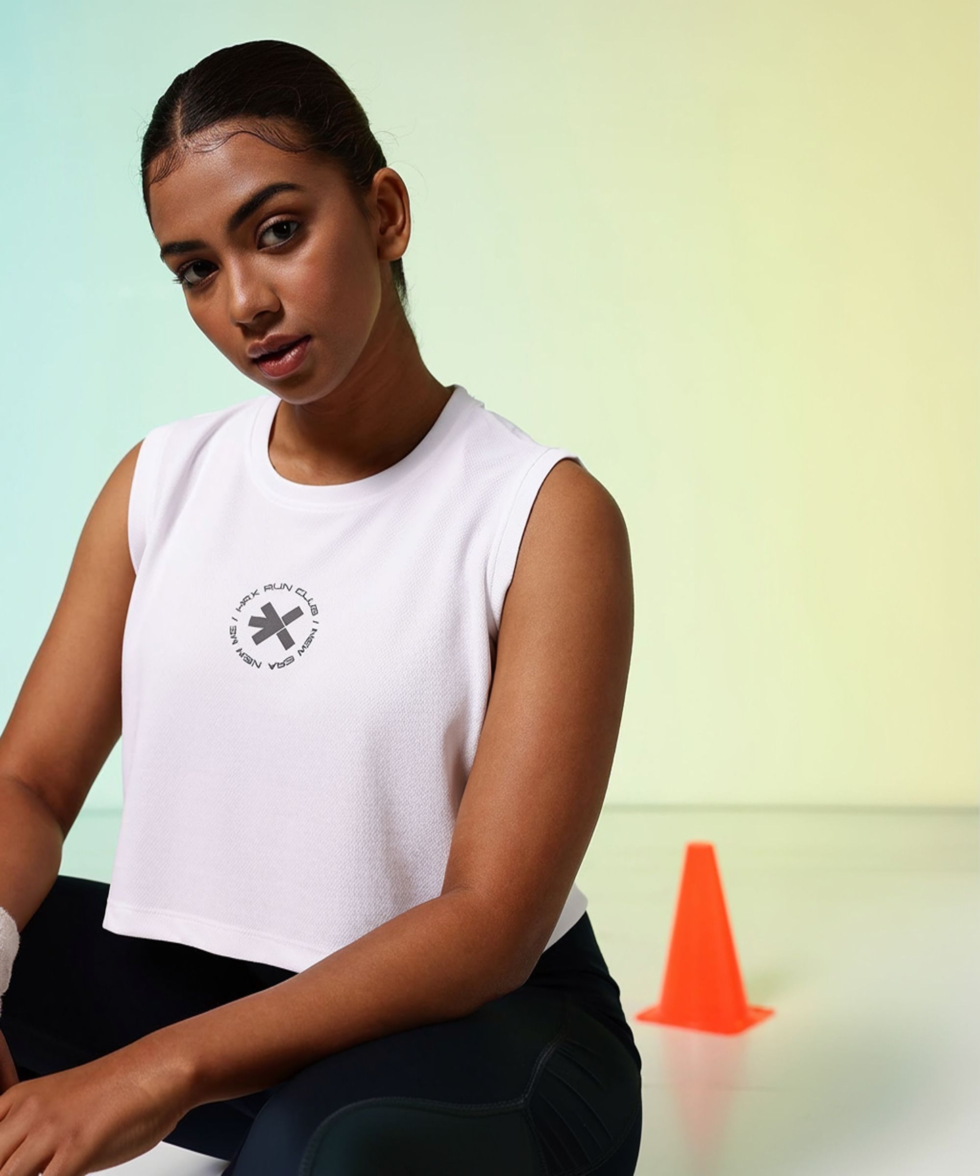 hrx by hrithik roshan Women Printed Round Neck Polyester White T-Shirt-picture-21