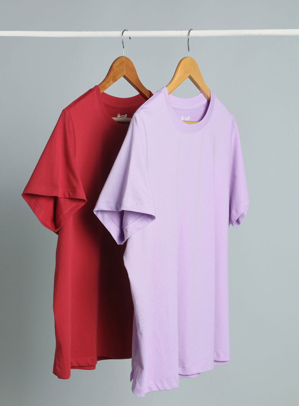 cult Pack of 2 Women Solid Round Neck Pure Cotton Multicolor T-Shirt-picture-34
