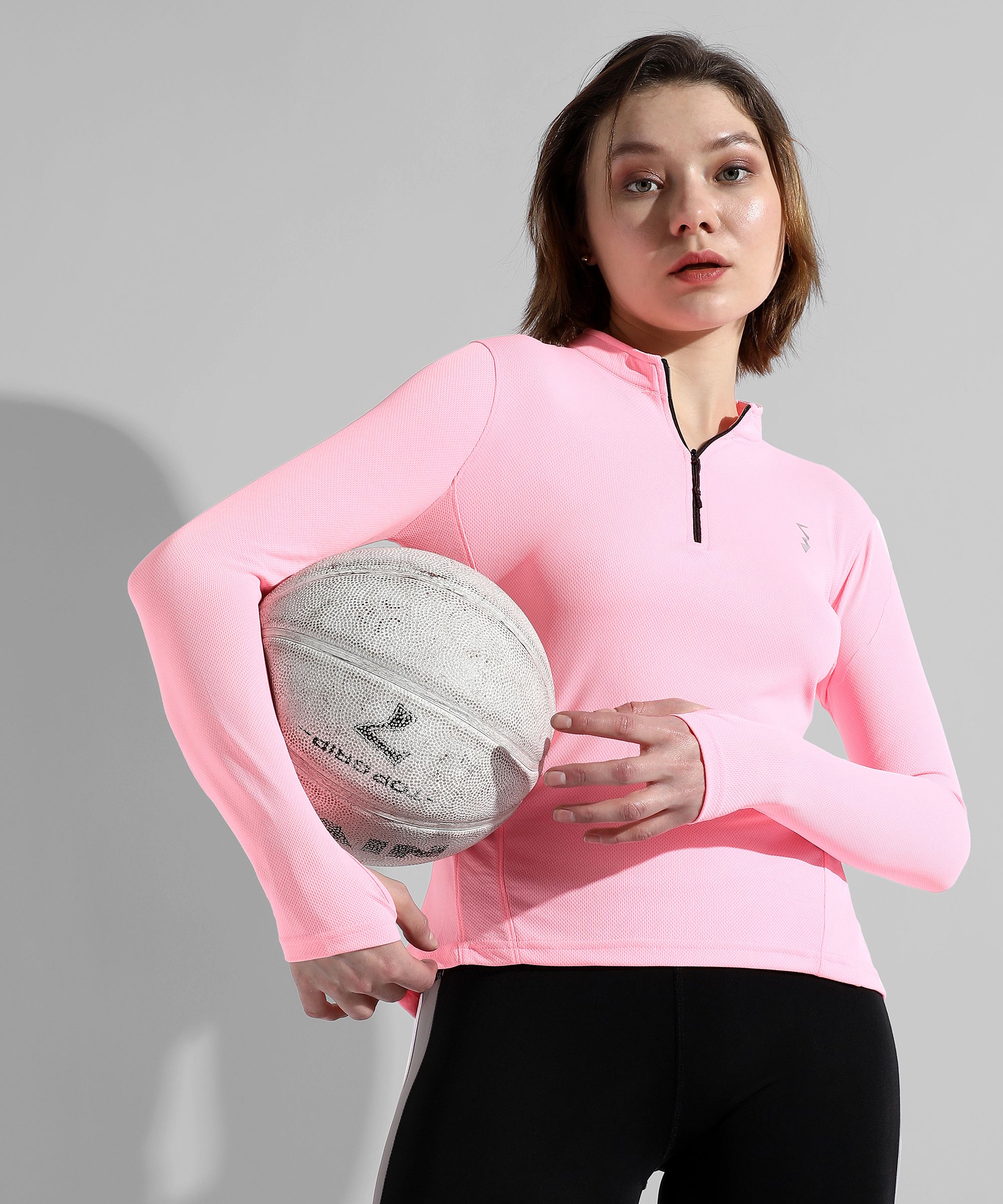 pinacolada Women Solid Mandarin Collar Polyester Pink T-Shirt-picture-40