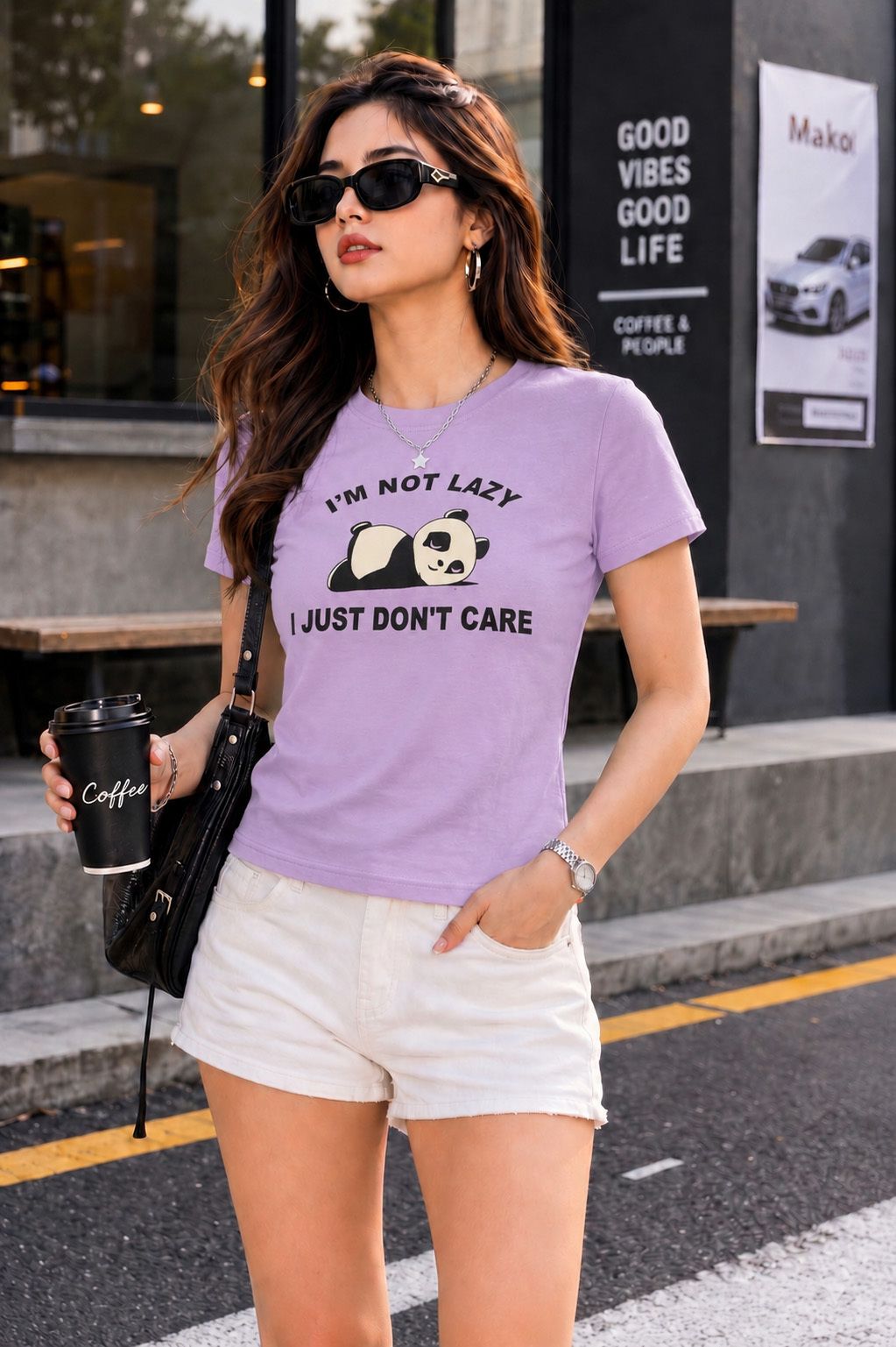 Printed Women Round Neck Cotton Blend Purple T-Shirt-image-23