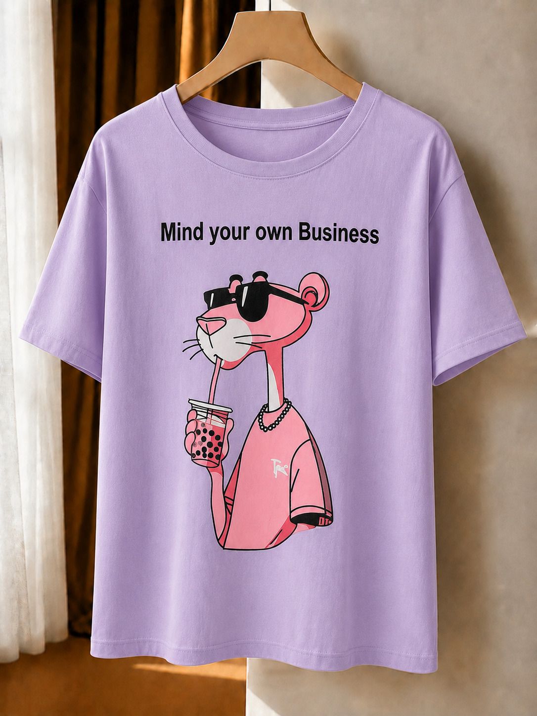 metronaut Printed Women Round Neck Cotton Blend Purple T-Shirt-picture-22