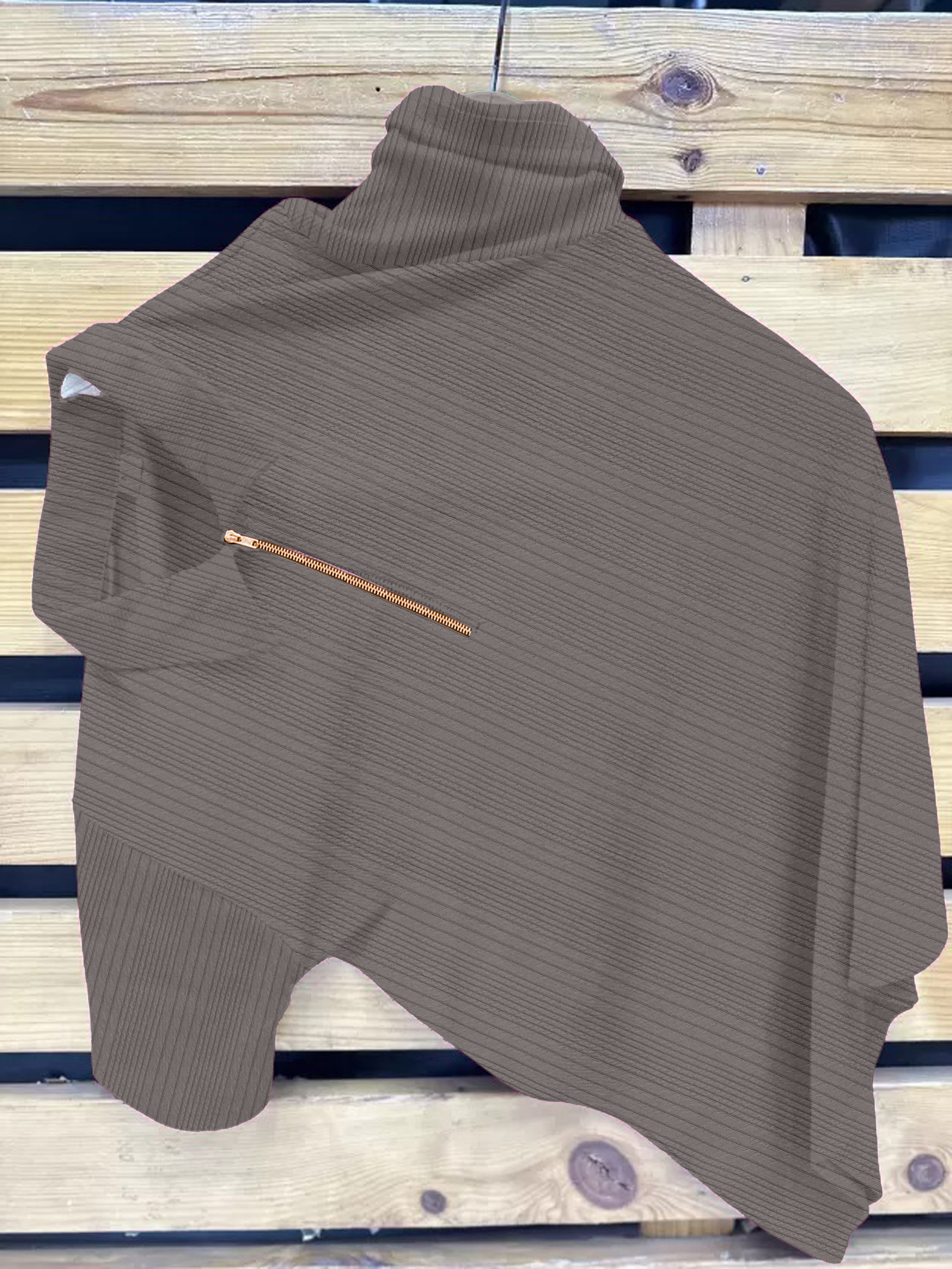 kajaru Men Striped Zip Neck Polyester Grey T-Shirt-picture-27