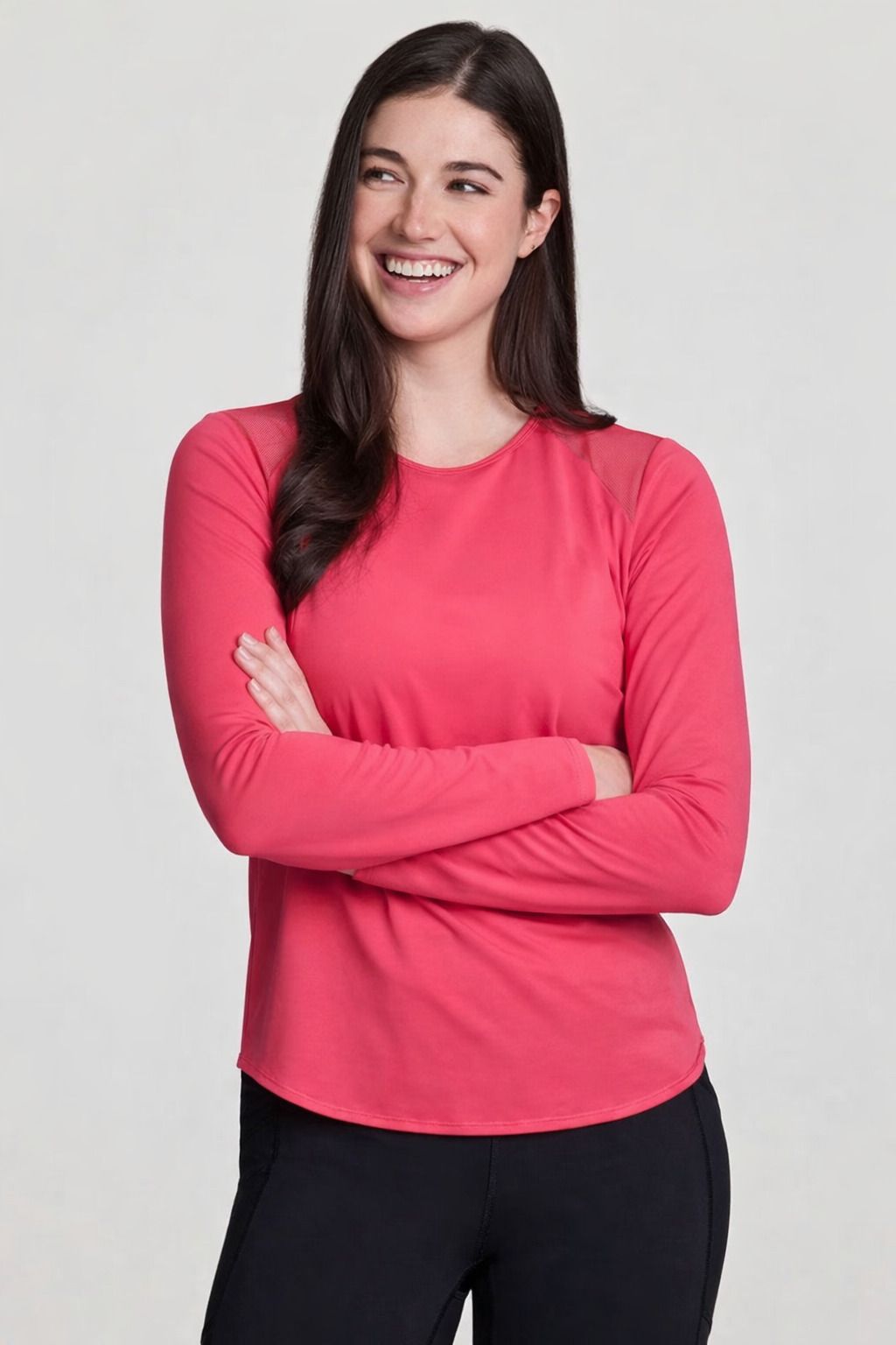 ap'pulse Women Solid Round Neck Pure Cotton Pink T-Shirt-picture-4