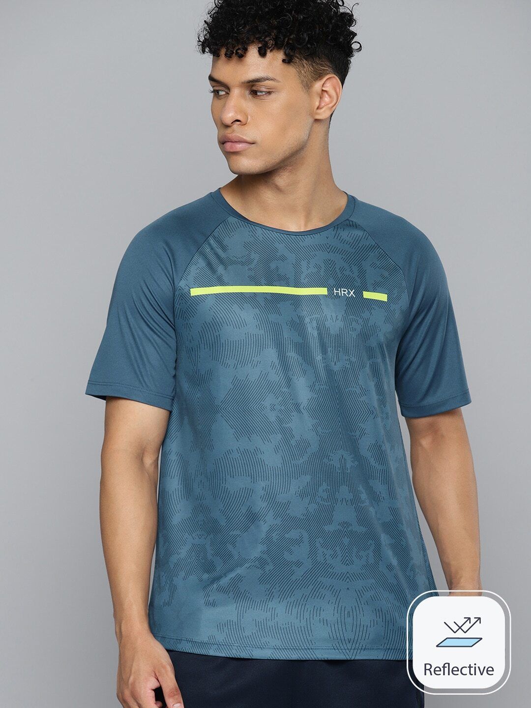 Men Printed Round Neck Polyester Green T-Shirt