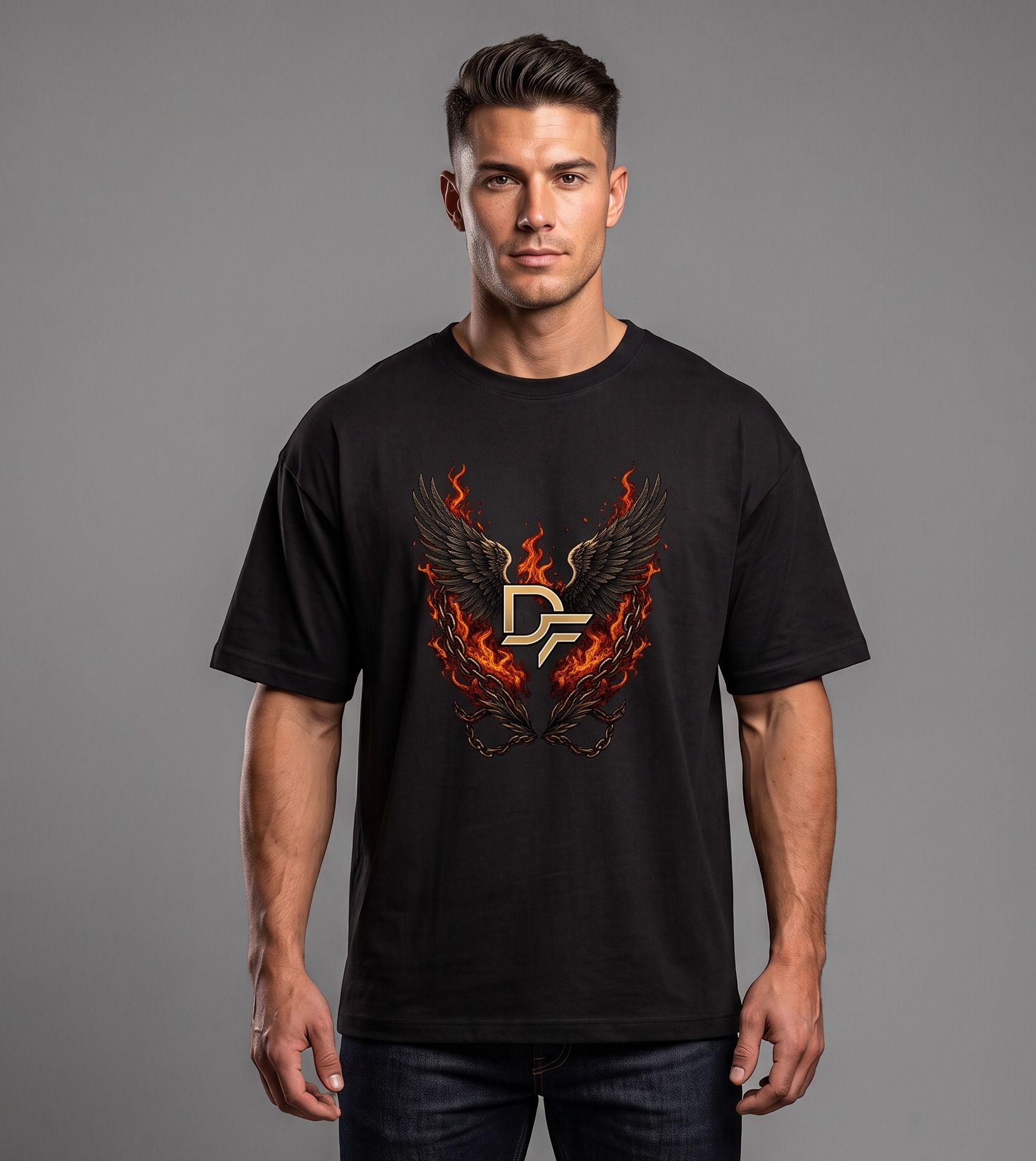 doodlefit Men Graphic Print Round Neck Pure Cotton Black, Red T-Shirt-picture-40