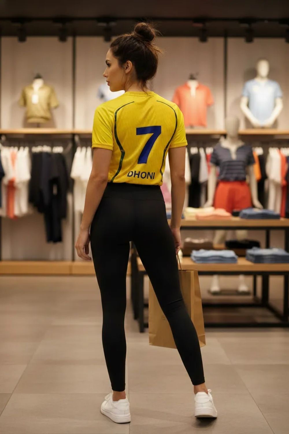 shanvi Women Graphic Print Round Neck Polycotton Yellow T-Shirt-picture-8
