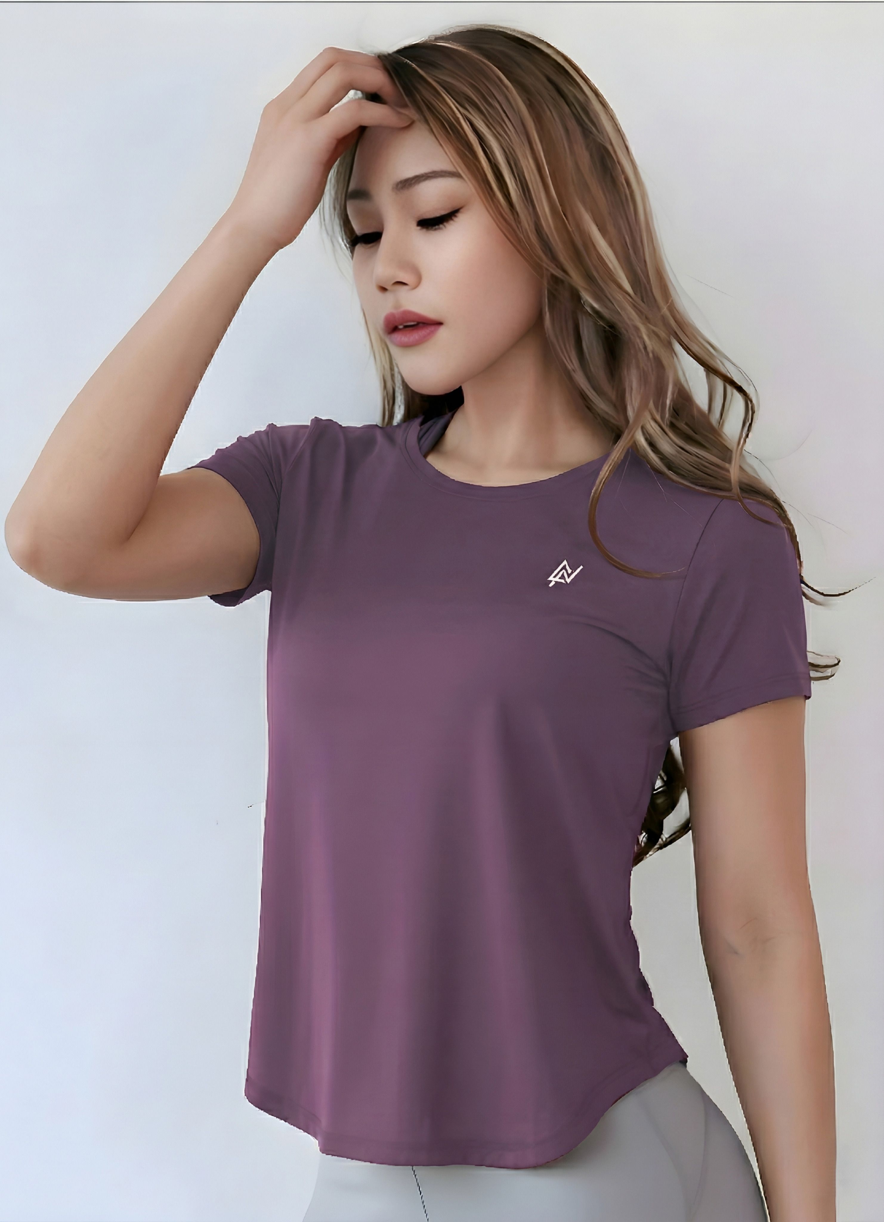 nexsus apparels Women Solid Round Neck Polyester Purple T-Shirt-picture-36