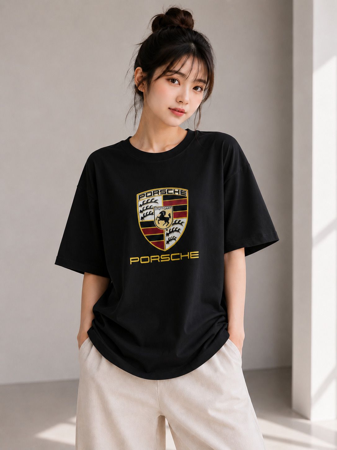 eraworld Women Printed Round Neck Cotton Blend Black T-Shirt-picture-13