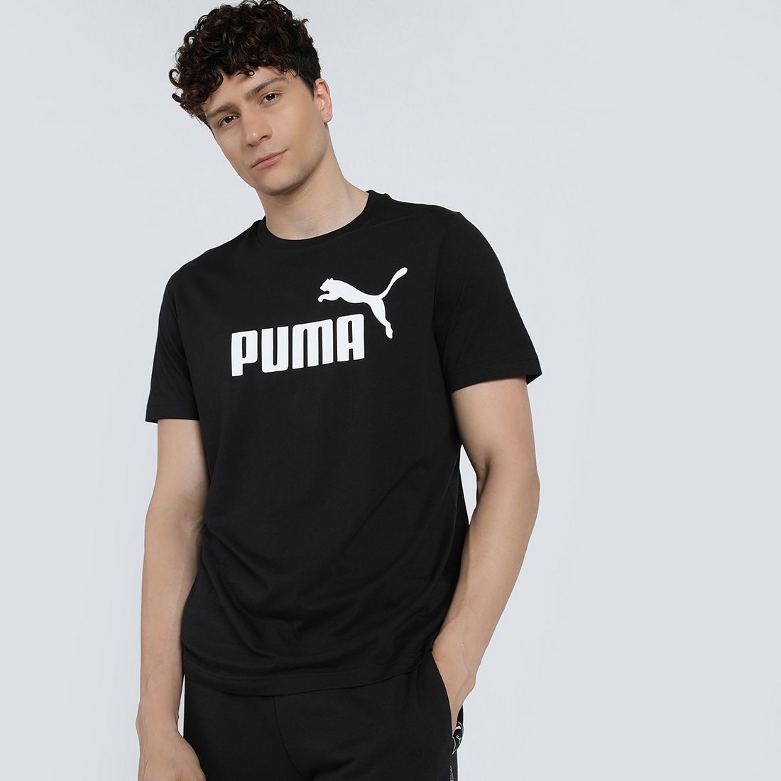 puma Men Printed Crew Neck Cotton Blend Black T-Shirt-picture-26