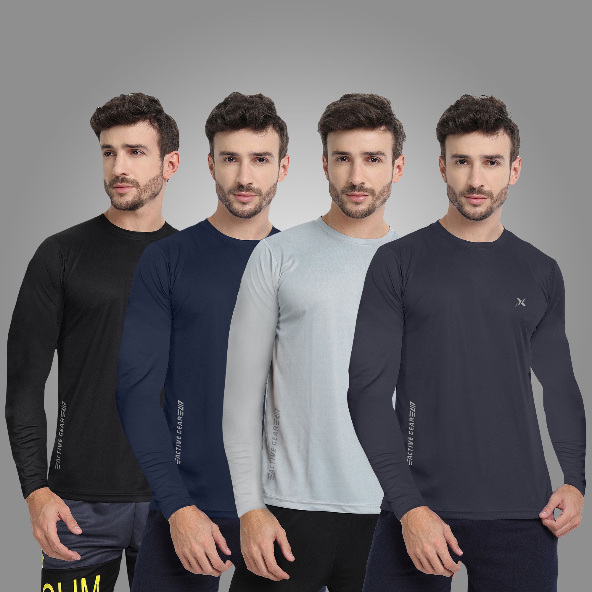 ftx Pack of 4 Men Solid Round Neck Polyester Multicolor T-Shirt-picture-15