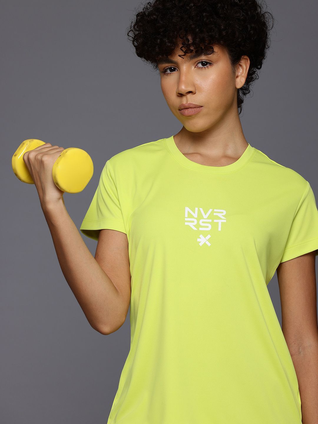 hrx by hrithik roshan Women Printed Round Neck Polyester Green T-Shirt-picture-30