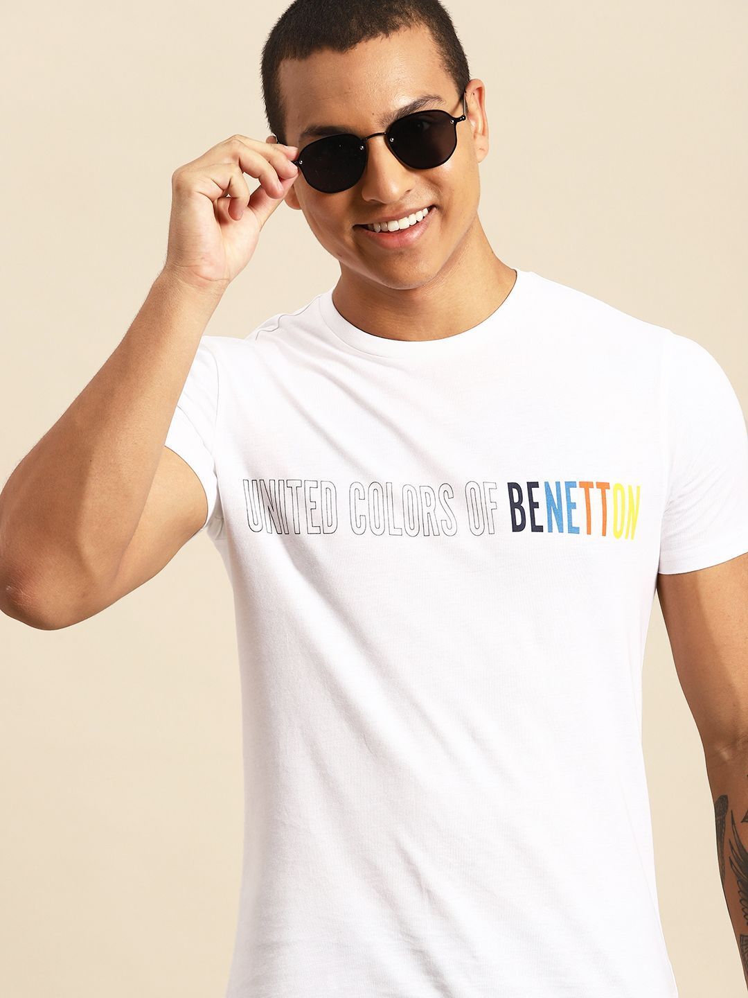Men Typography Round Neck Pure Cotton White T-Shirt-image-10